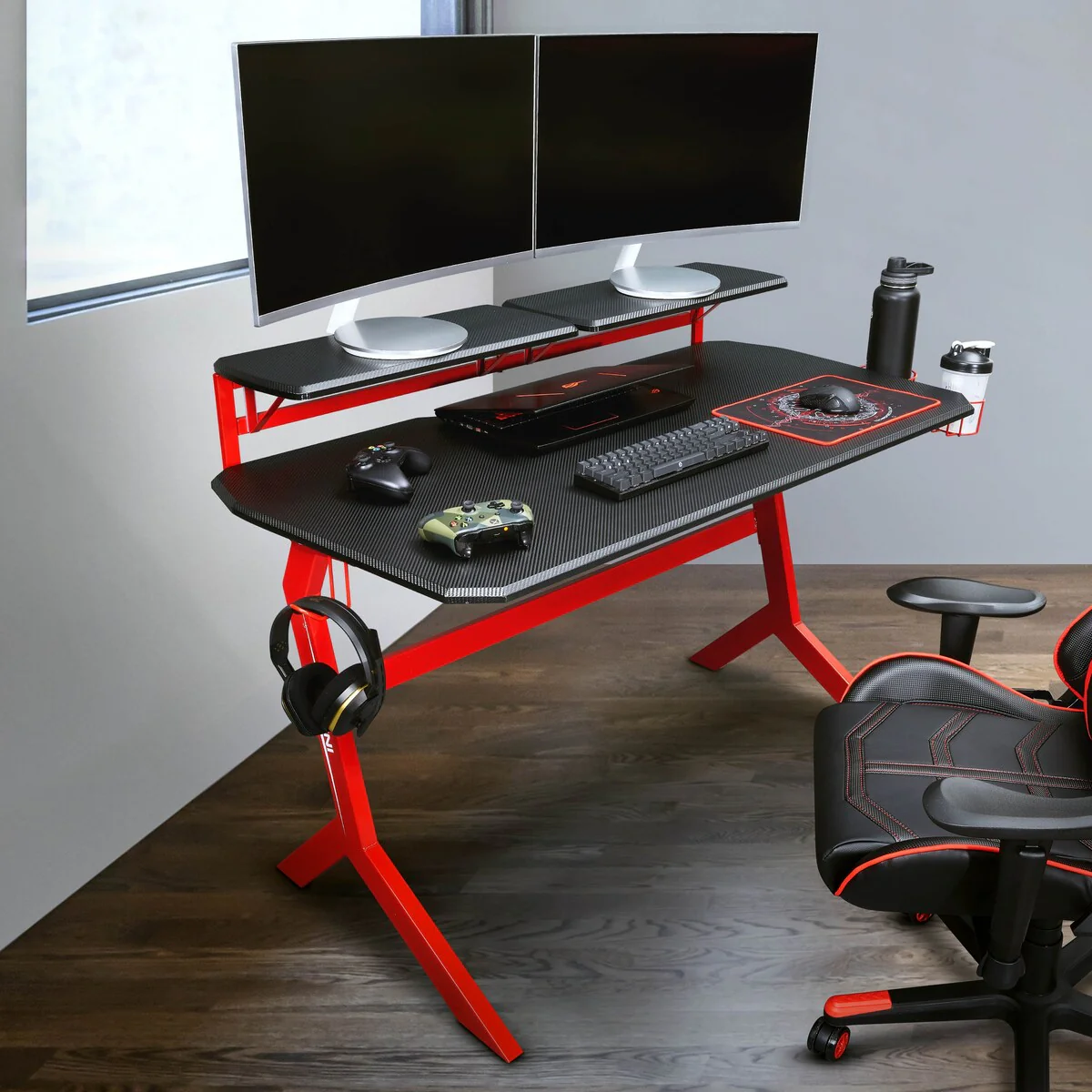 Sport Red Stryker Gaming Desk, Red