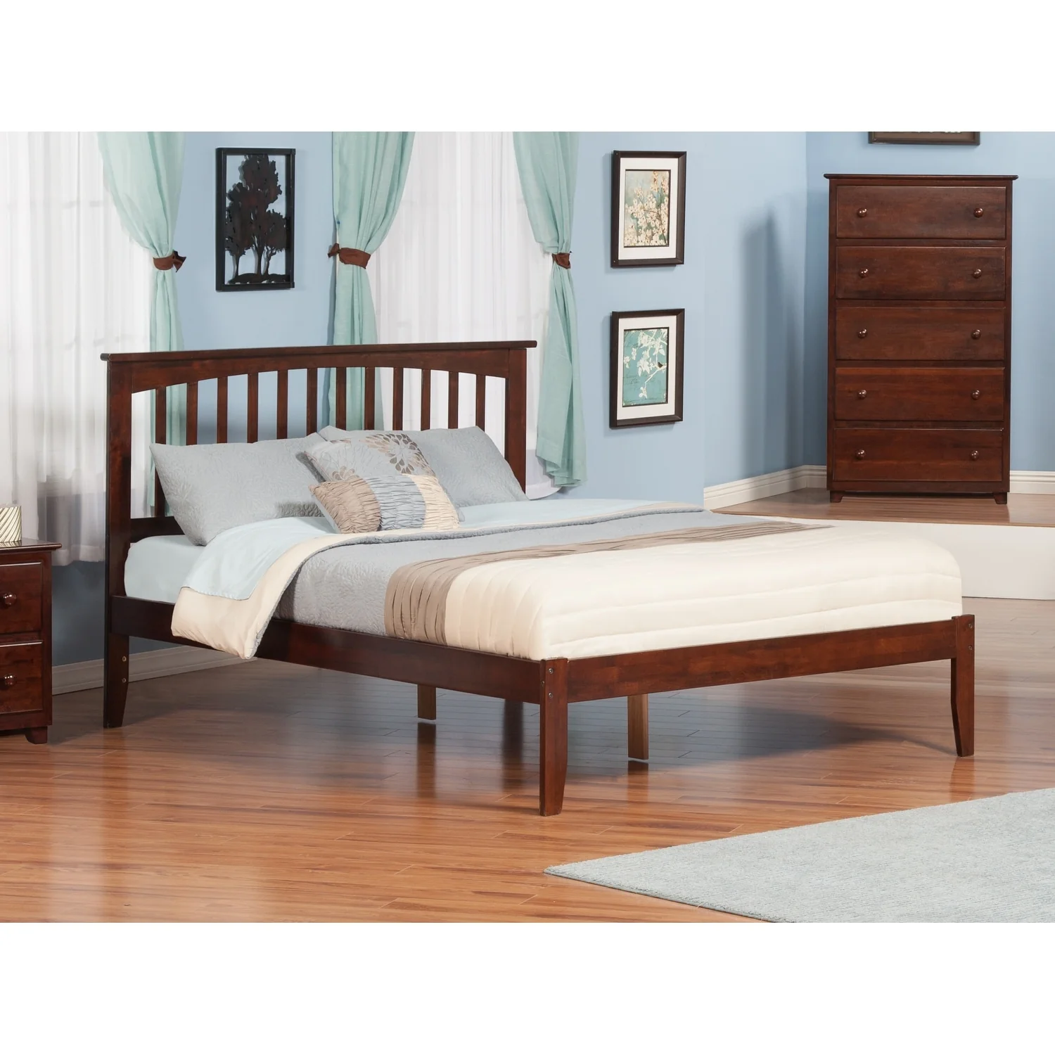 Mission King Platform Bed in Walnut