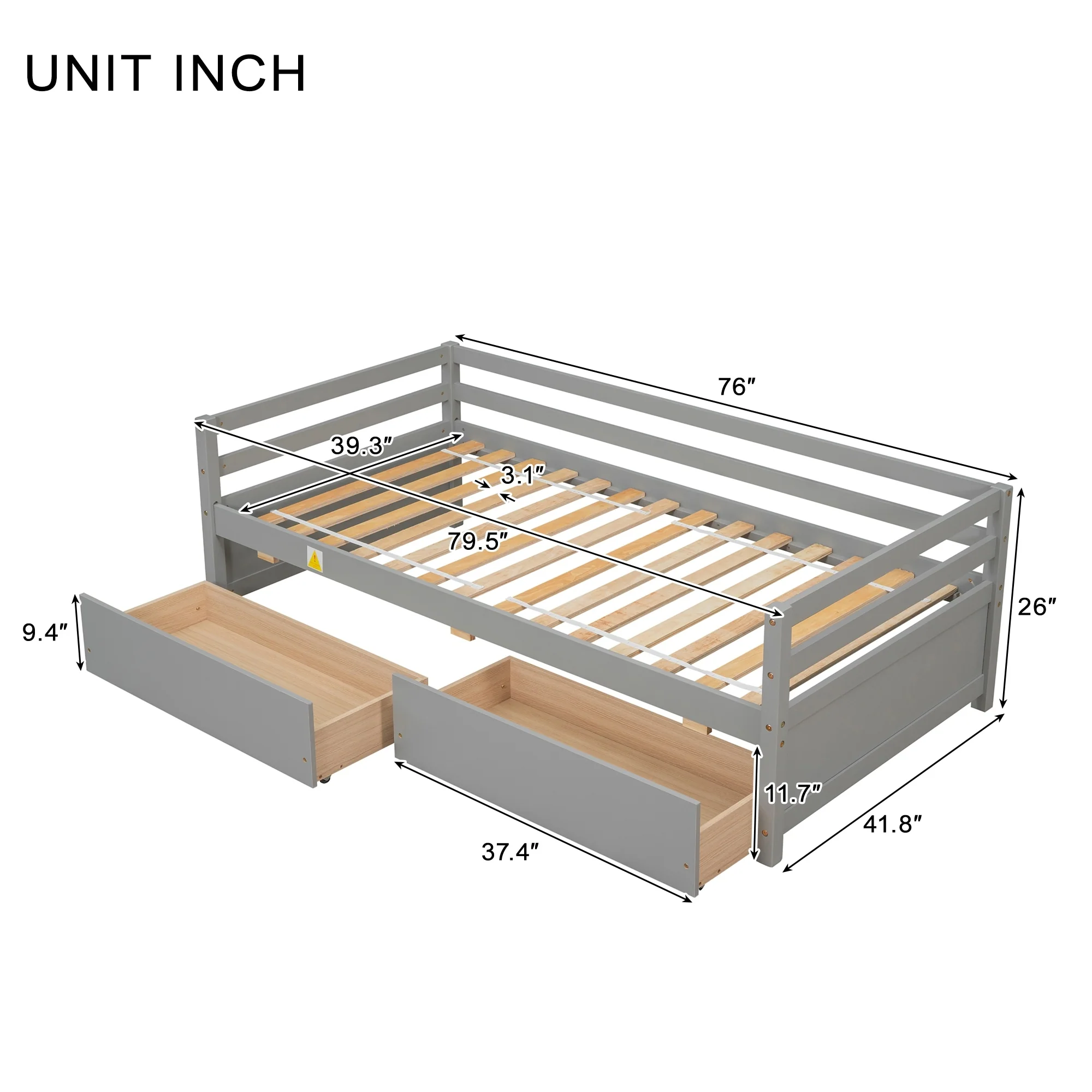 Daybed with two Storage Drawers