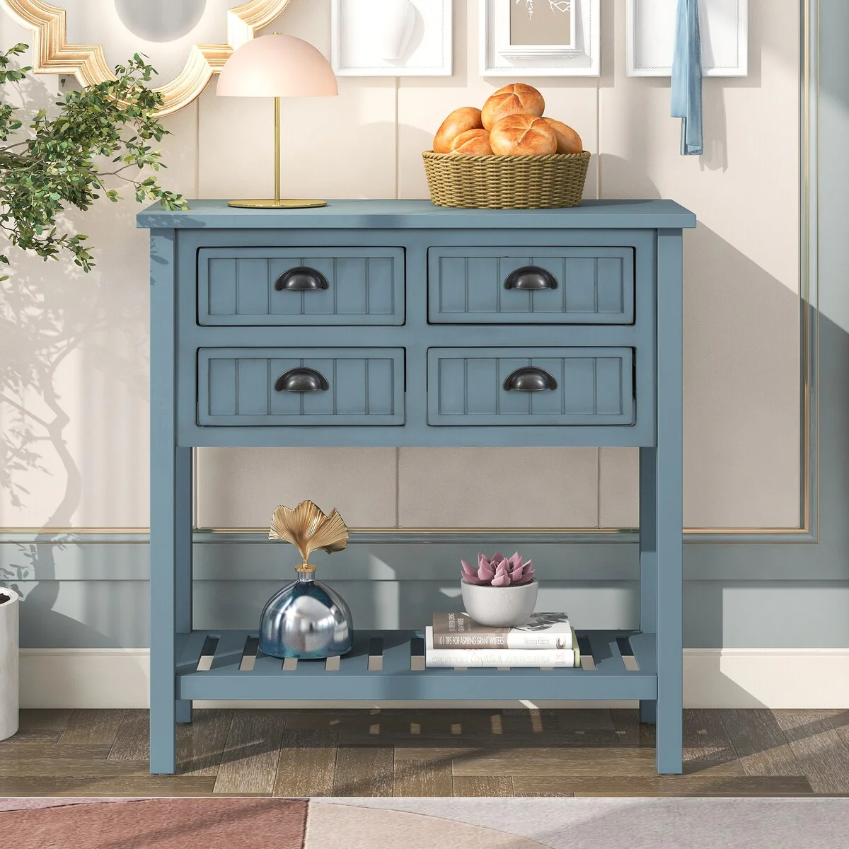 Solid Wood Modern Console Table