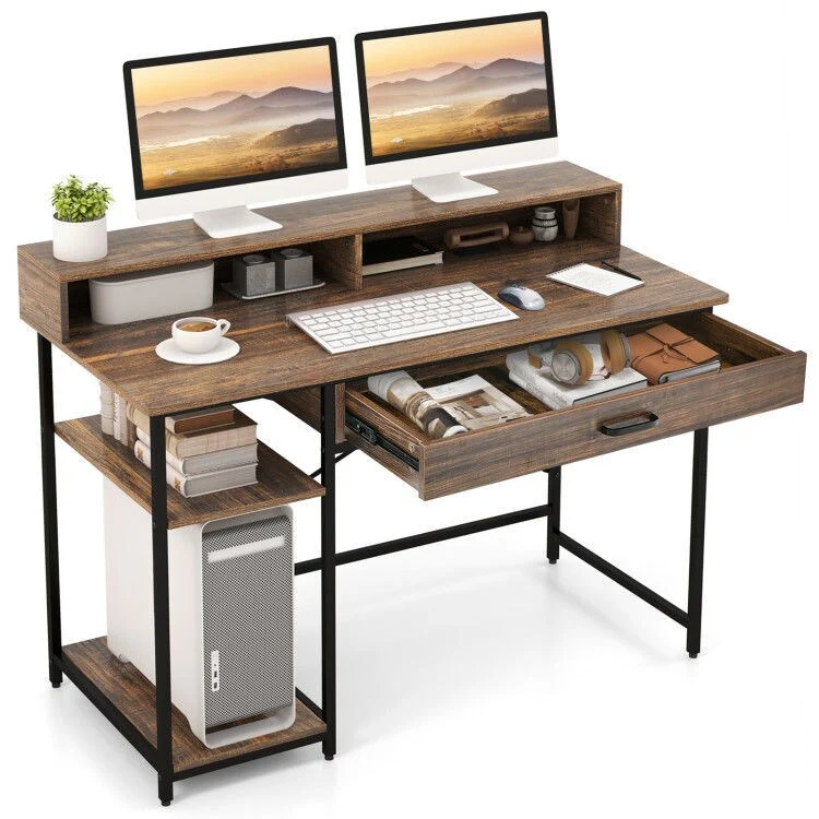 Computer Desk with Shelves
