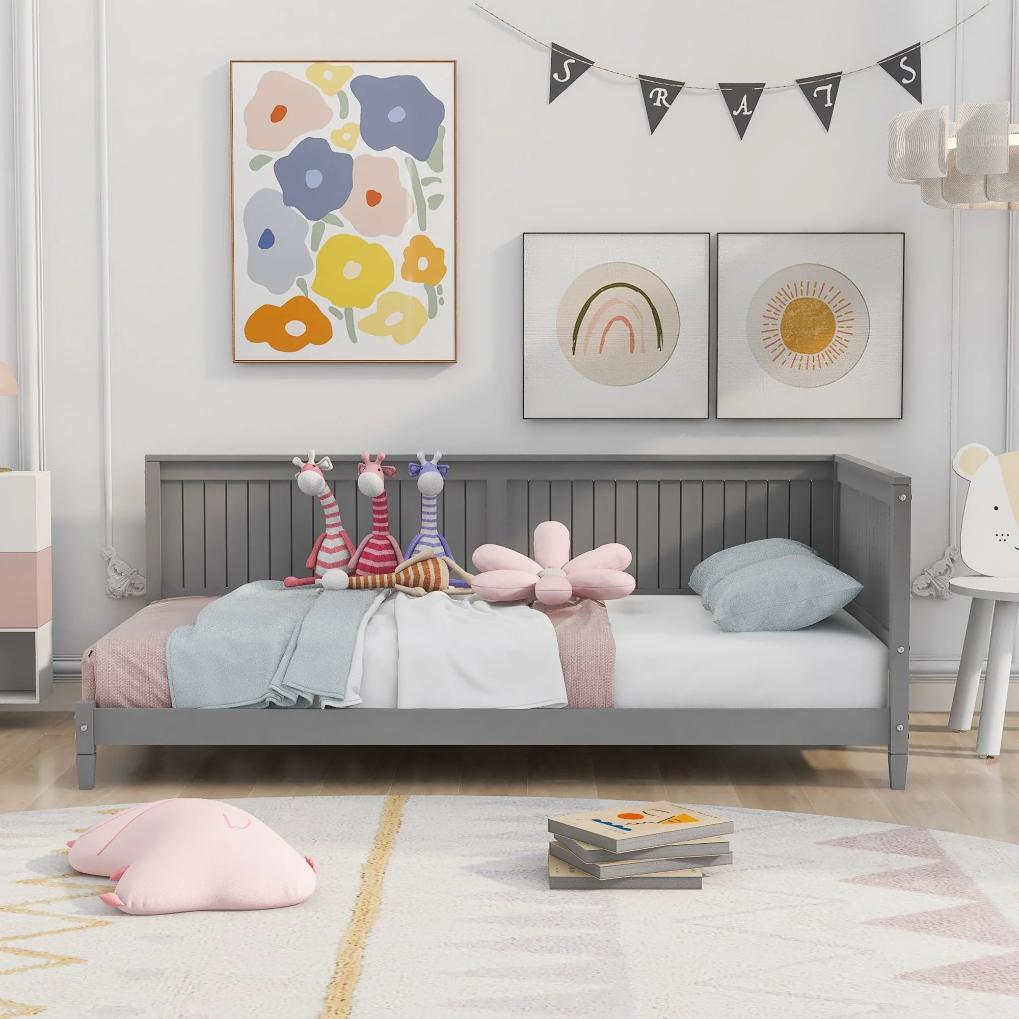 Gray Twin Size Wood Daybed