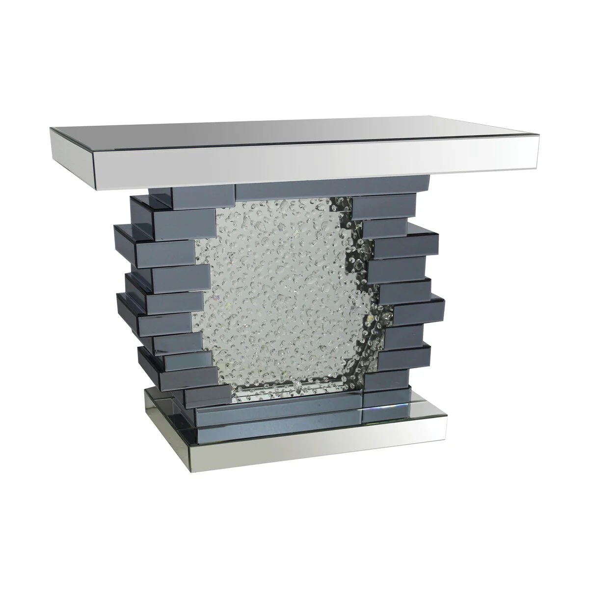Mcguire Mirrored Pedestal Console Table