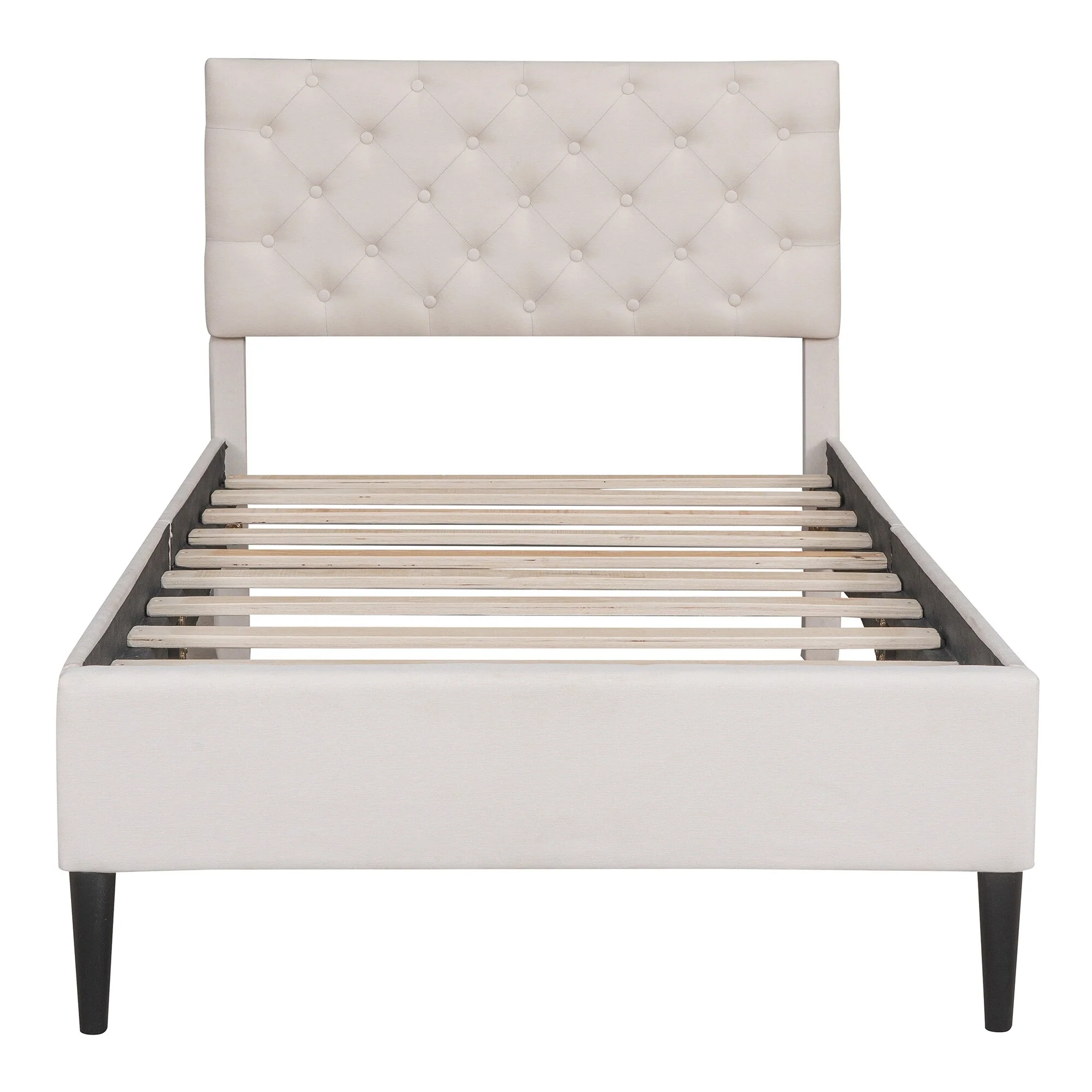 Upholstered Linen Platform Bed