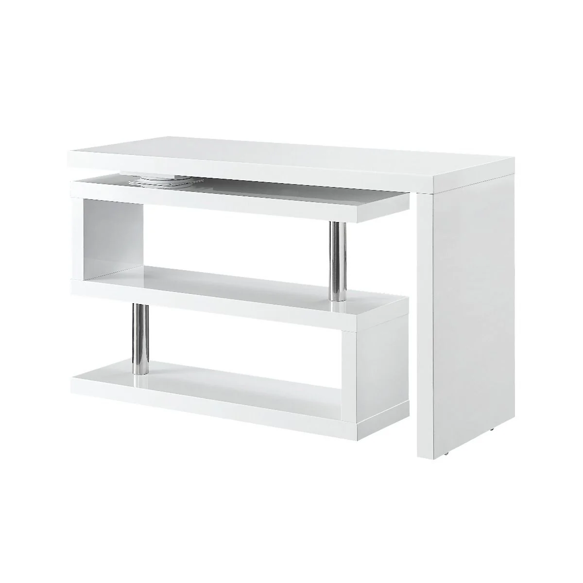Swivel Writing Desk, White Finish