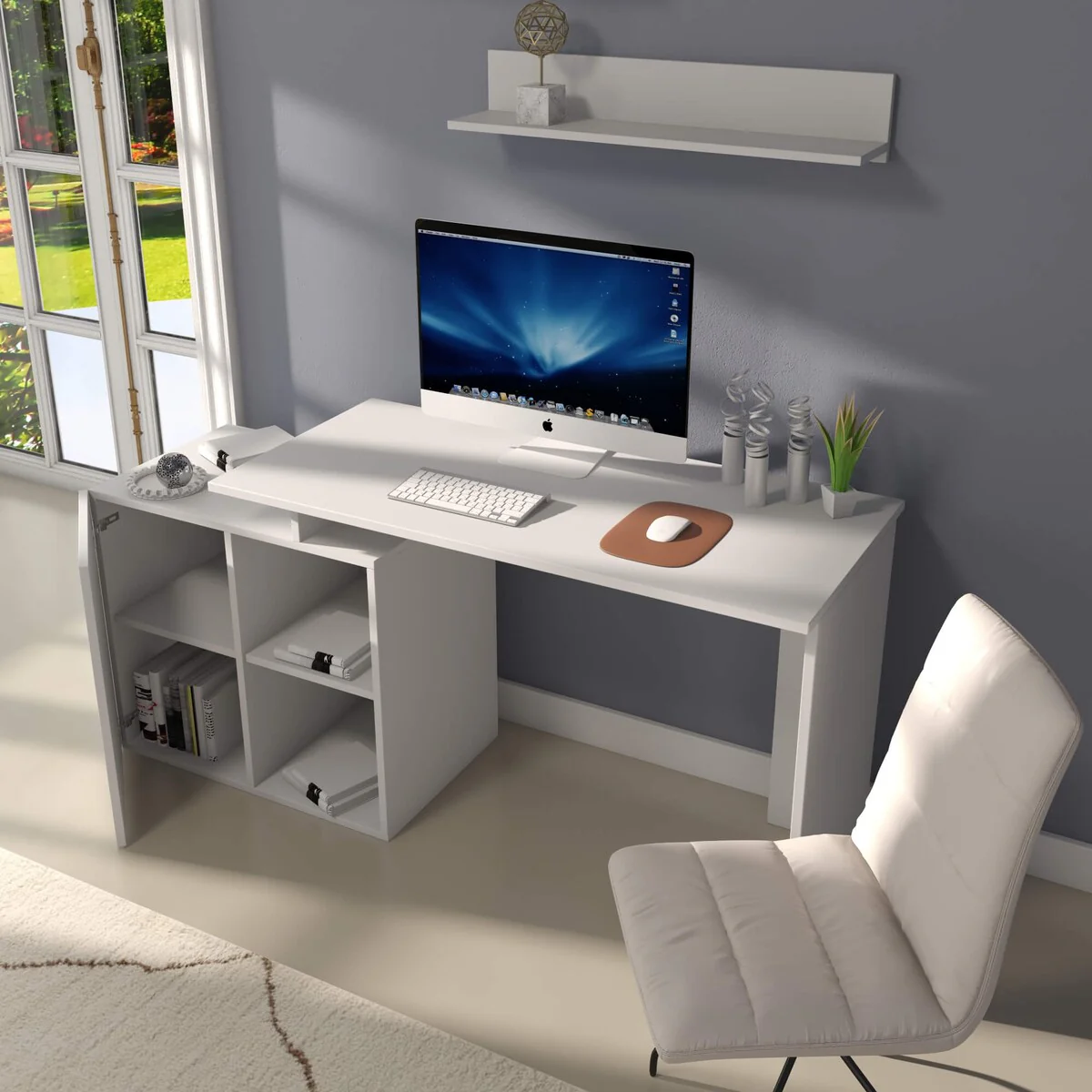 Vito White Corner Desk