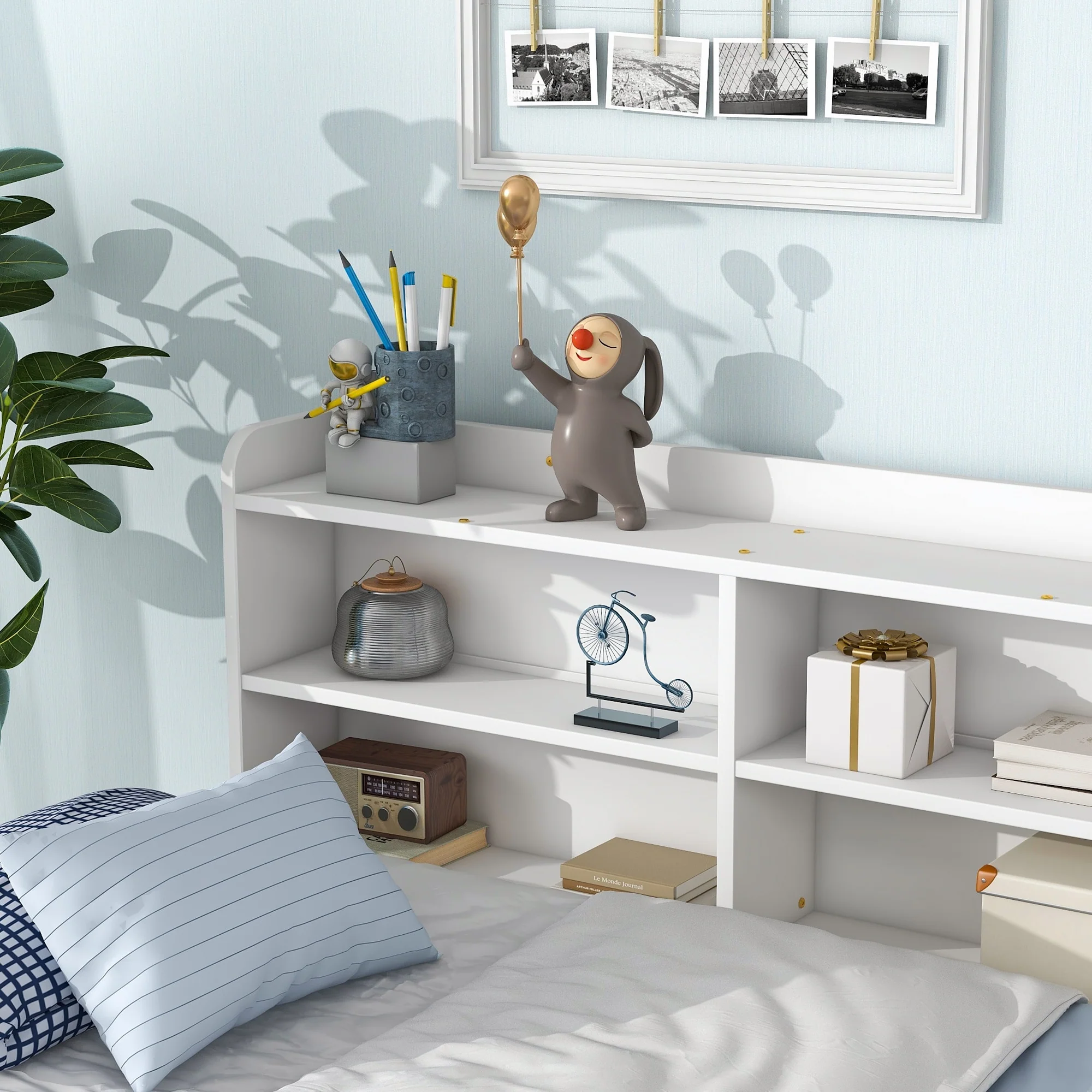 Bed with Side Bookcase