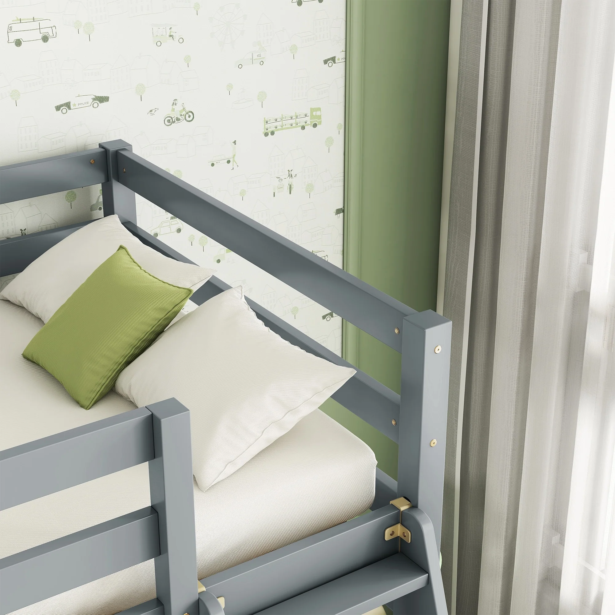 High Loft Bed with inclined Ladder