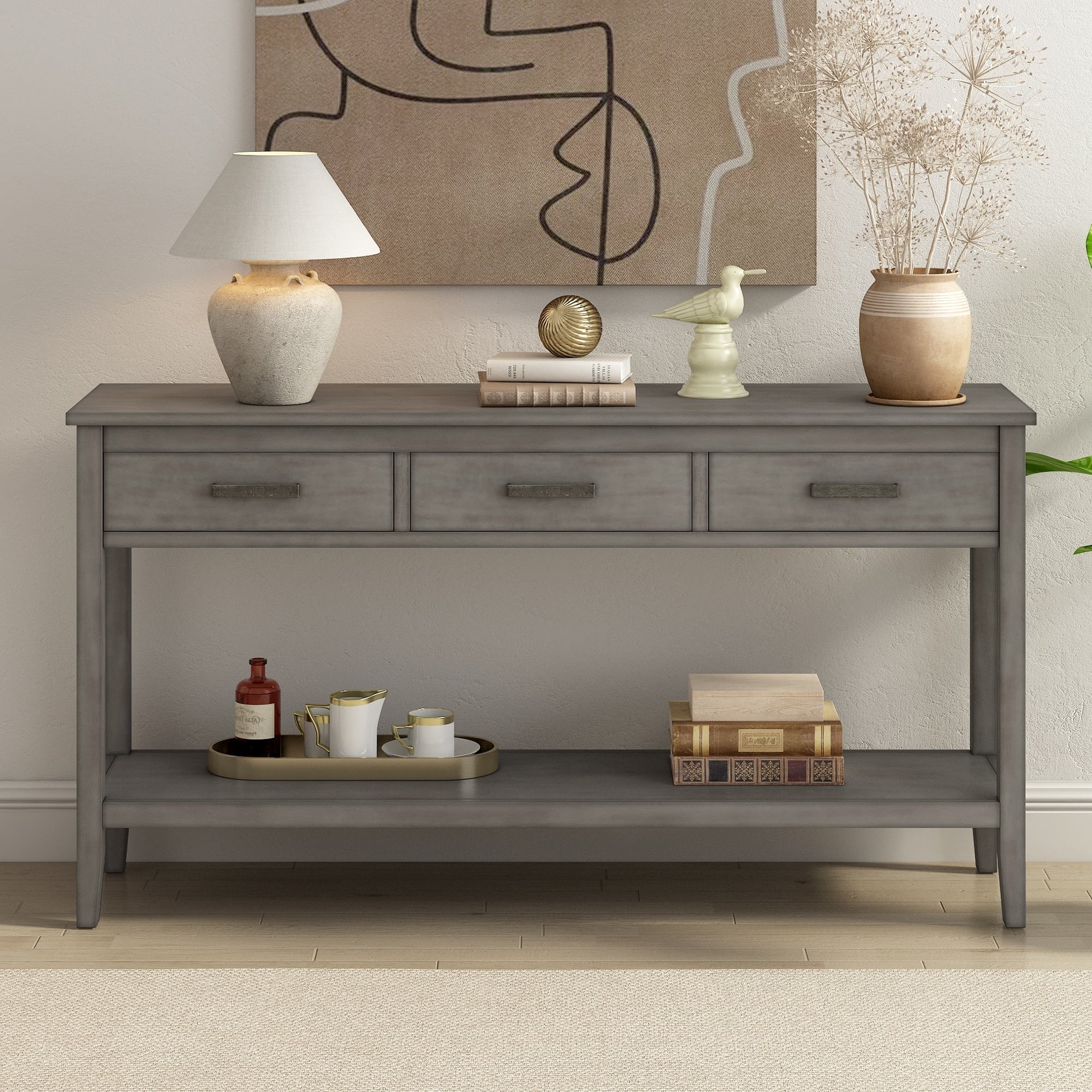 Contemporary 3-Drawer Console Table