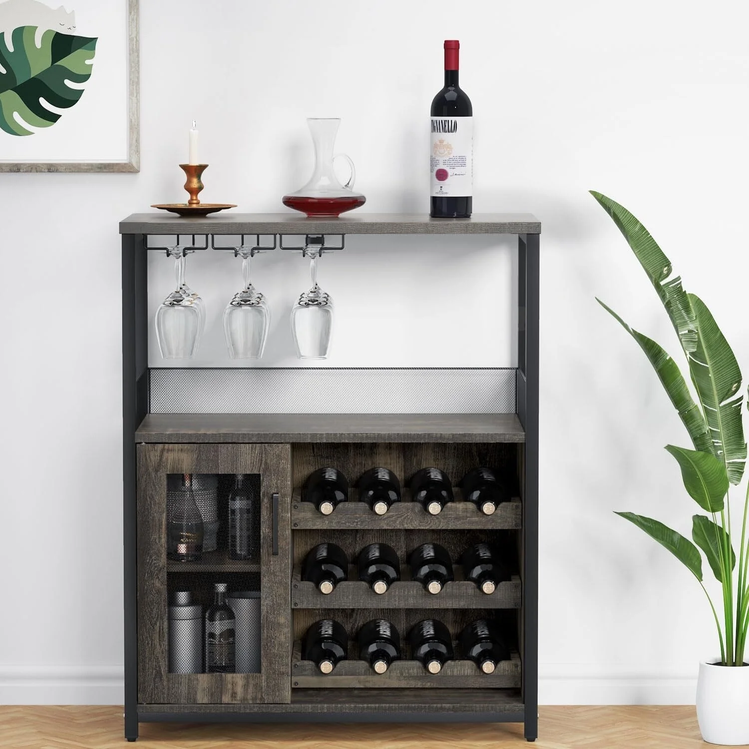 Coffee Wine Bar Cabinet with Storage