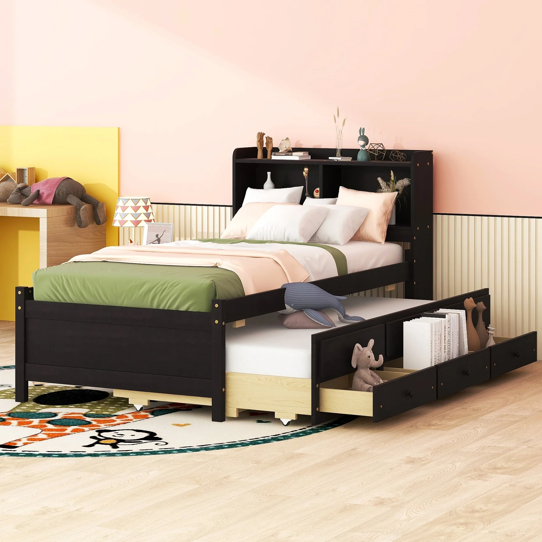 Bed with built-in USB