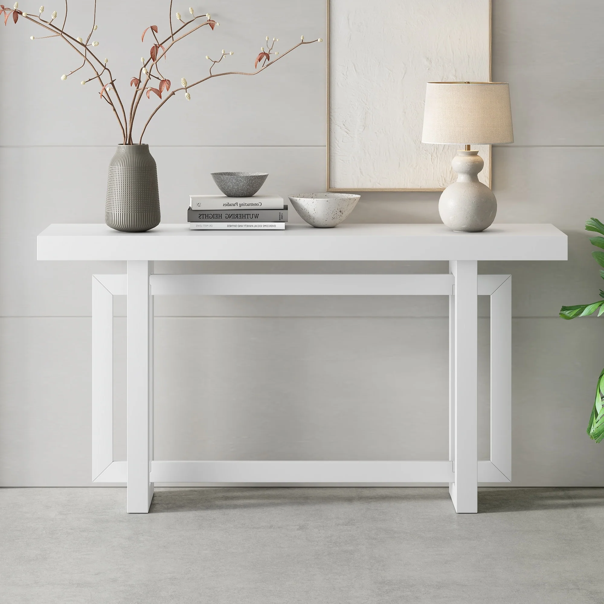 59.1''W Console Table with Wood Top