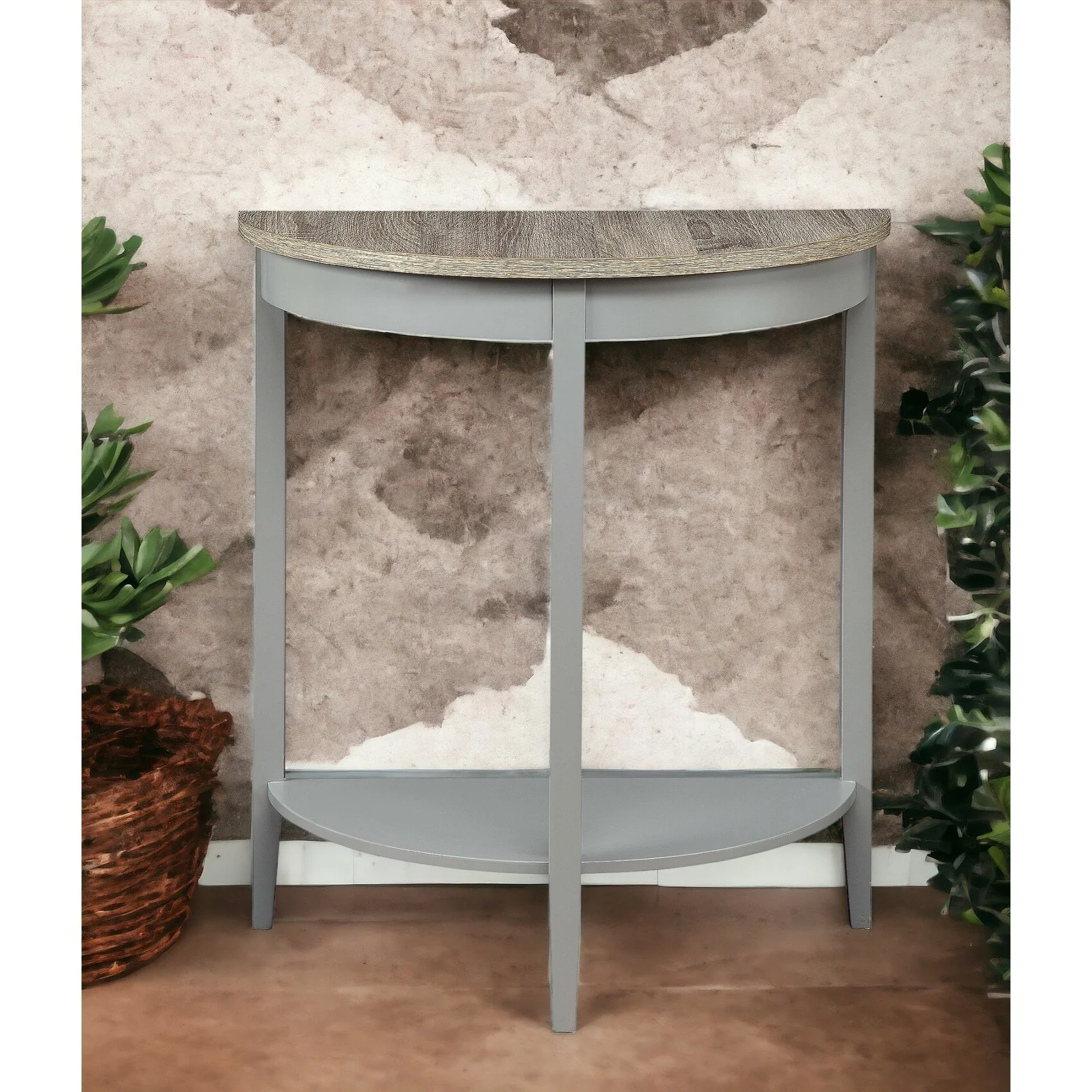 Gray Oak Console Table