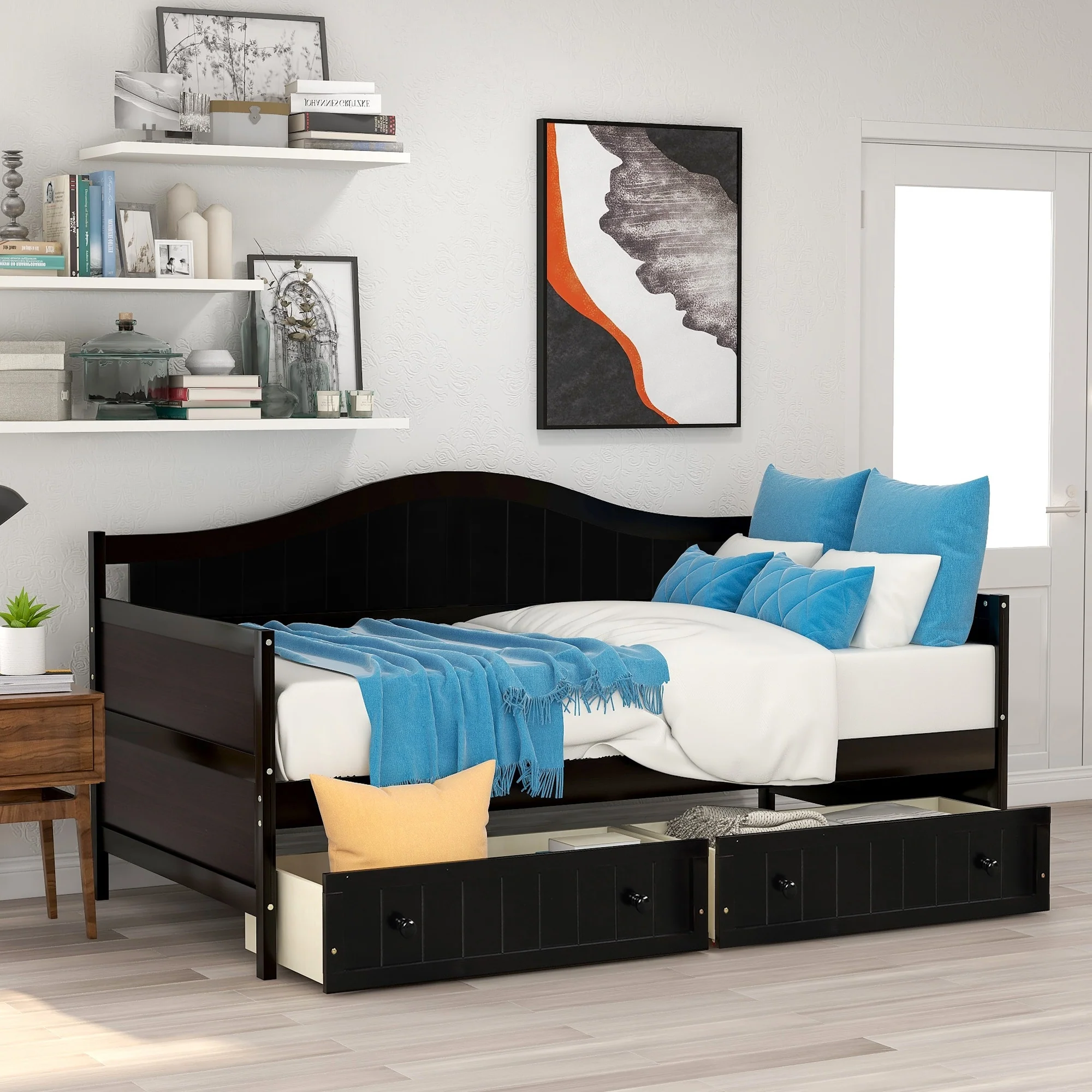 Wooden Daybed with 2 drawers