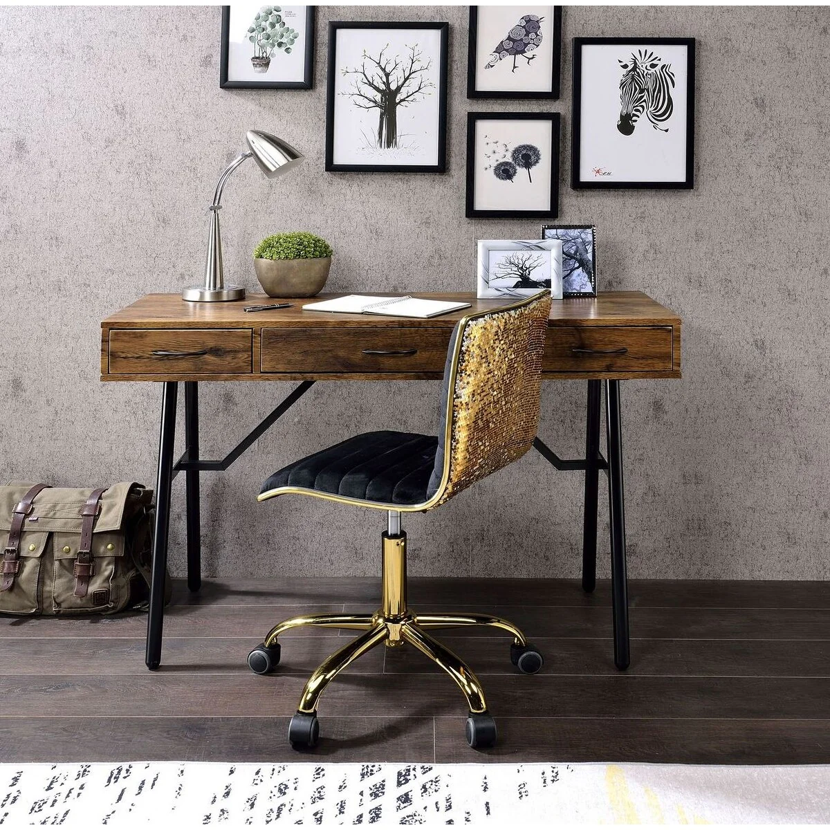 Desk, Rustic Oak