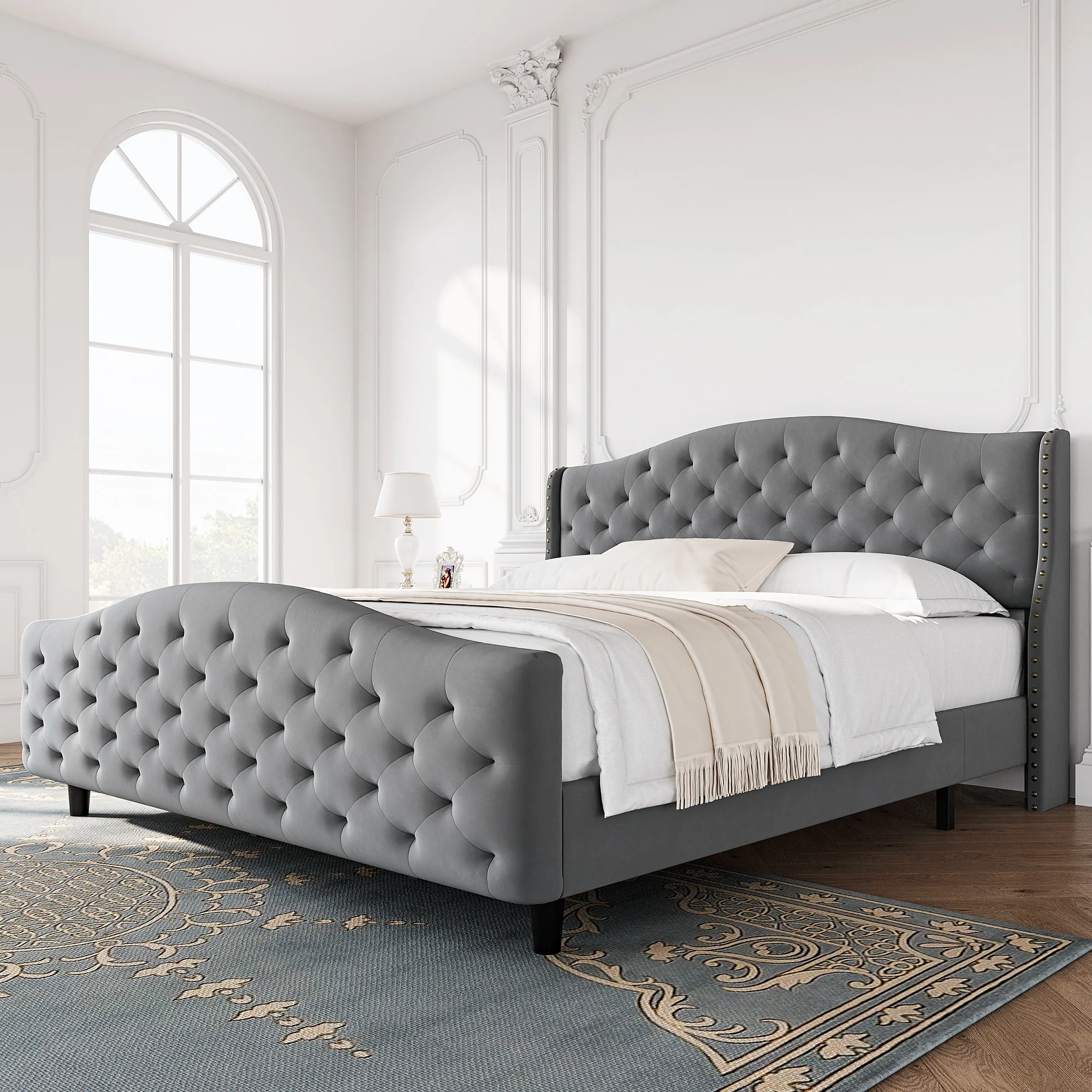 Modern Upholstered King Bed Frame