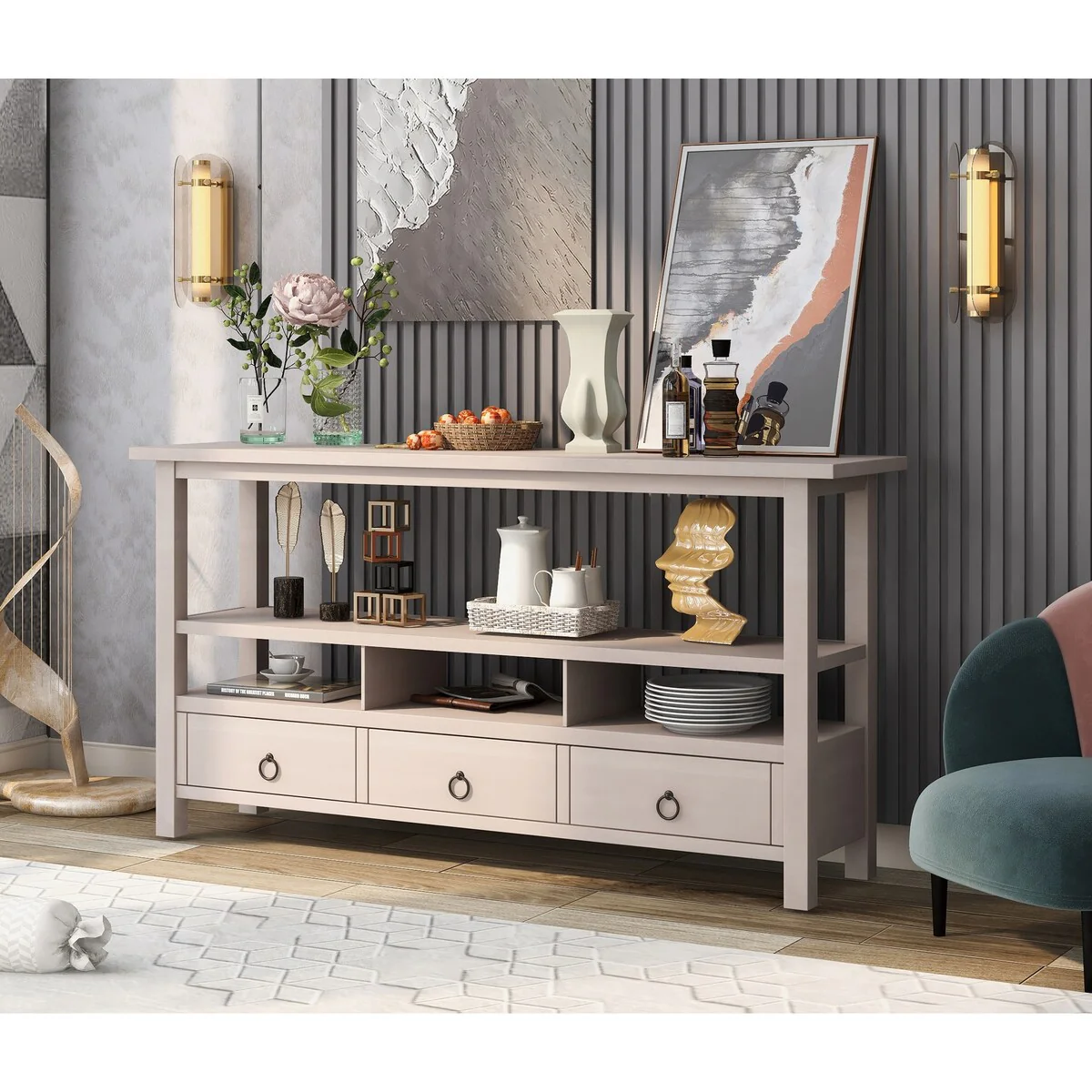 Console Table with Three Drawers