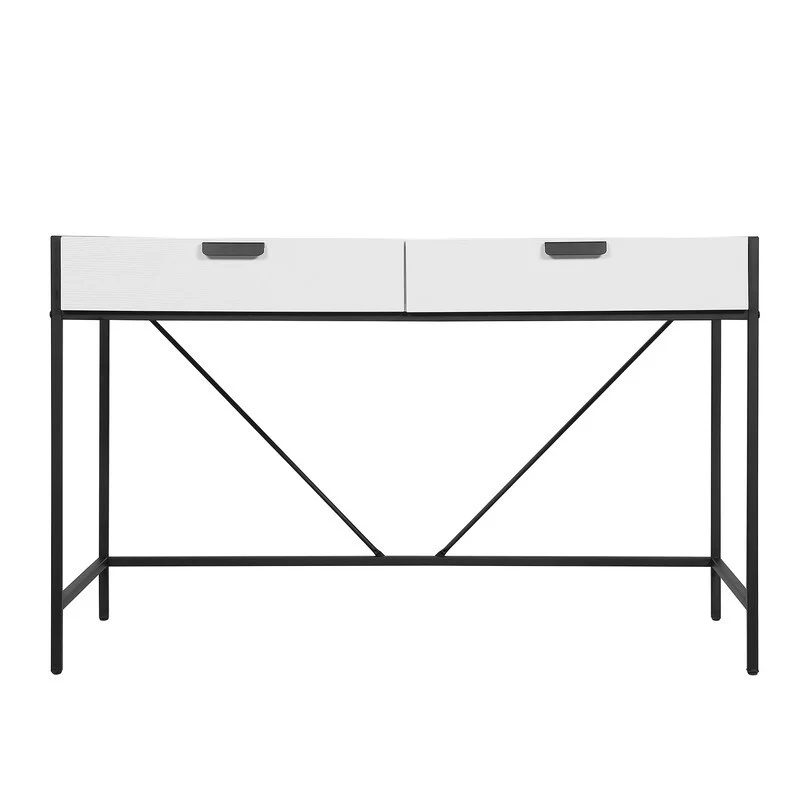 Indi White Desk 2 Drawer