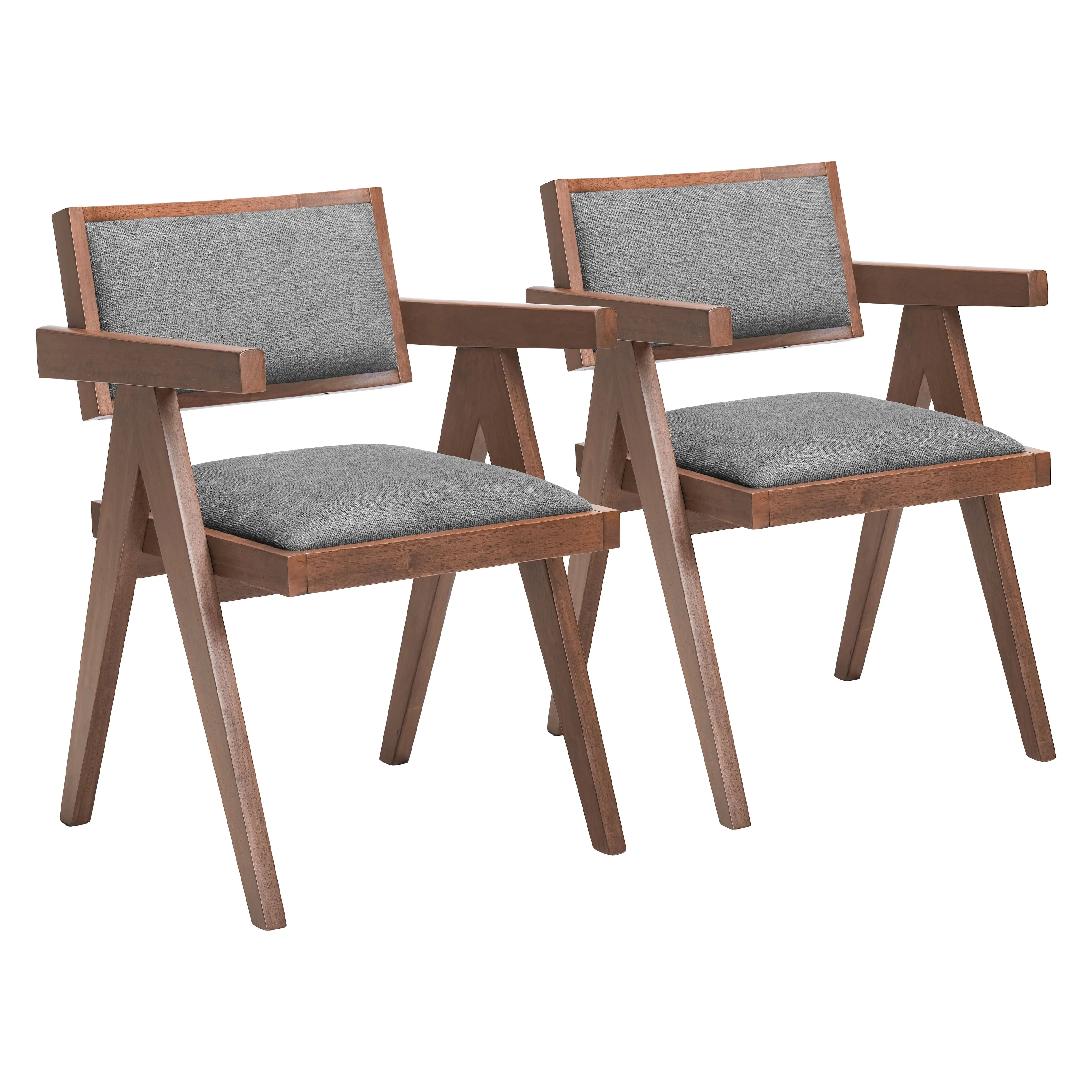 Delhi Dining Chair Gray & Walnut