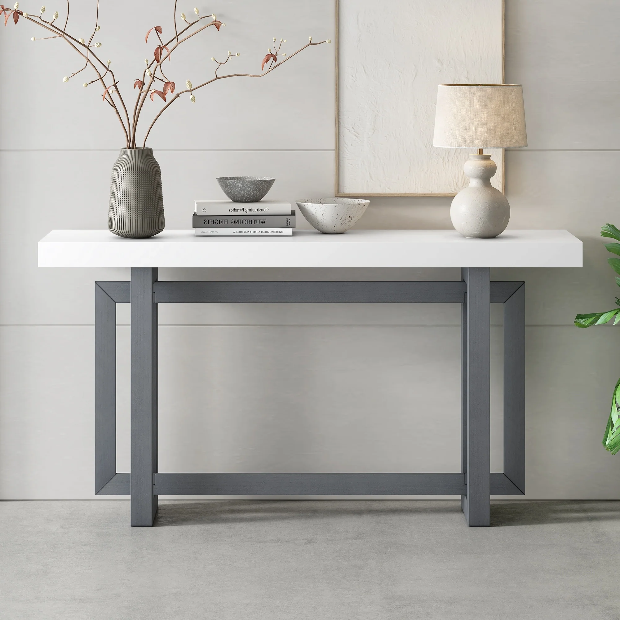 59.1''W Console Table with Wood Top