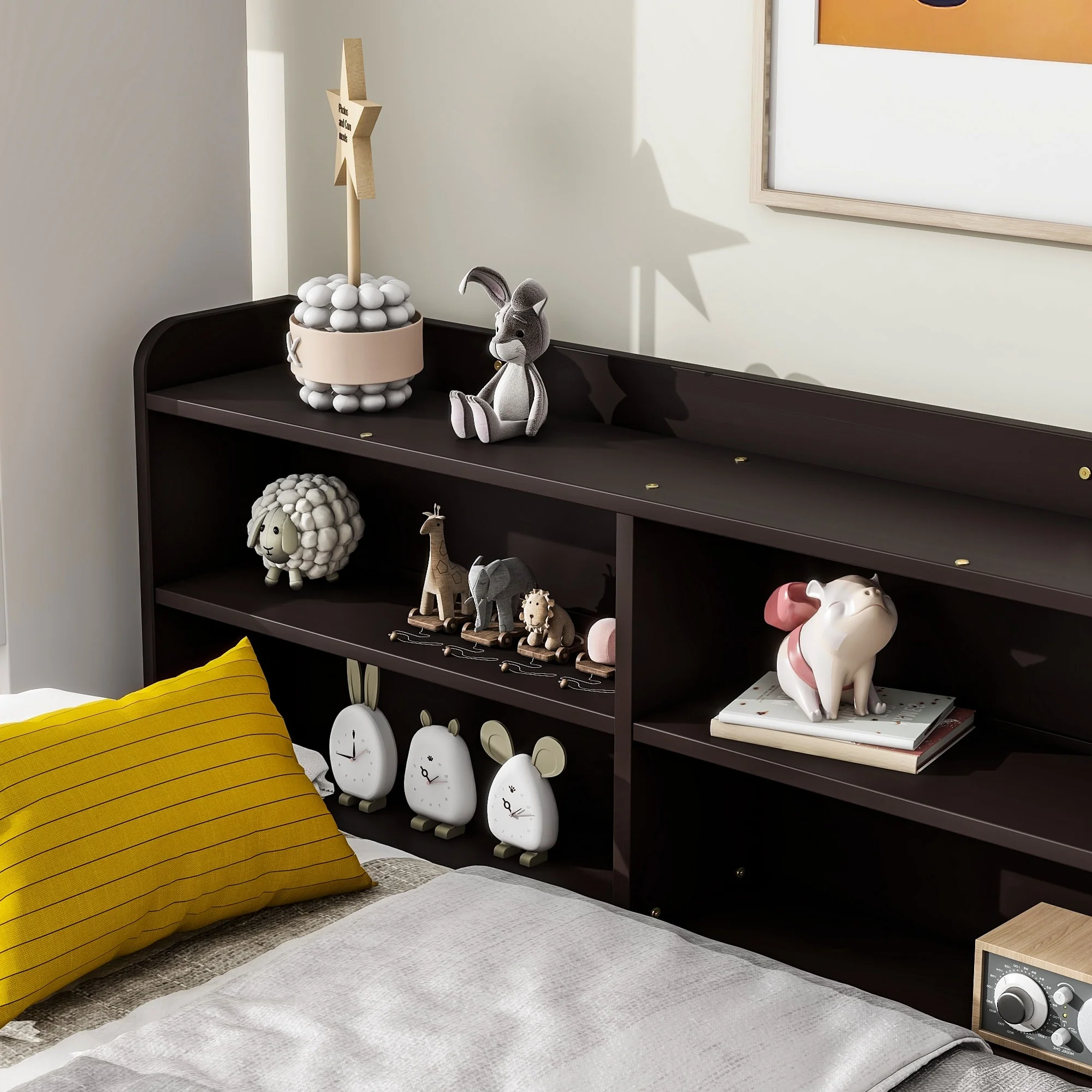 Bed with Side Bookcase