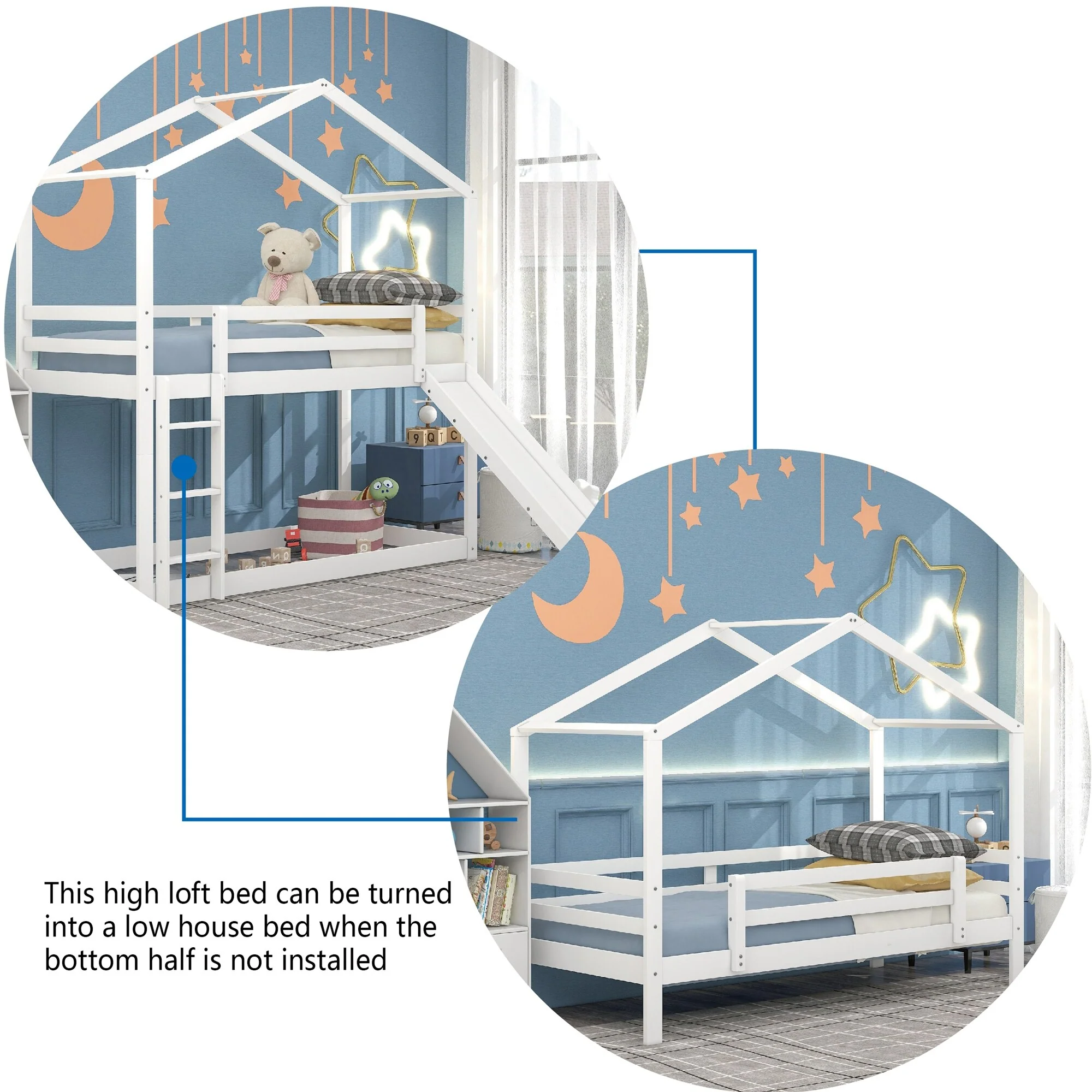 Over Bunk Bed with Roof