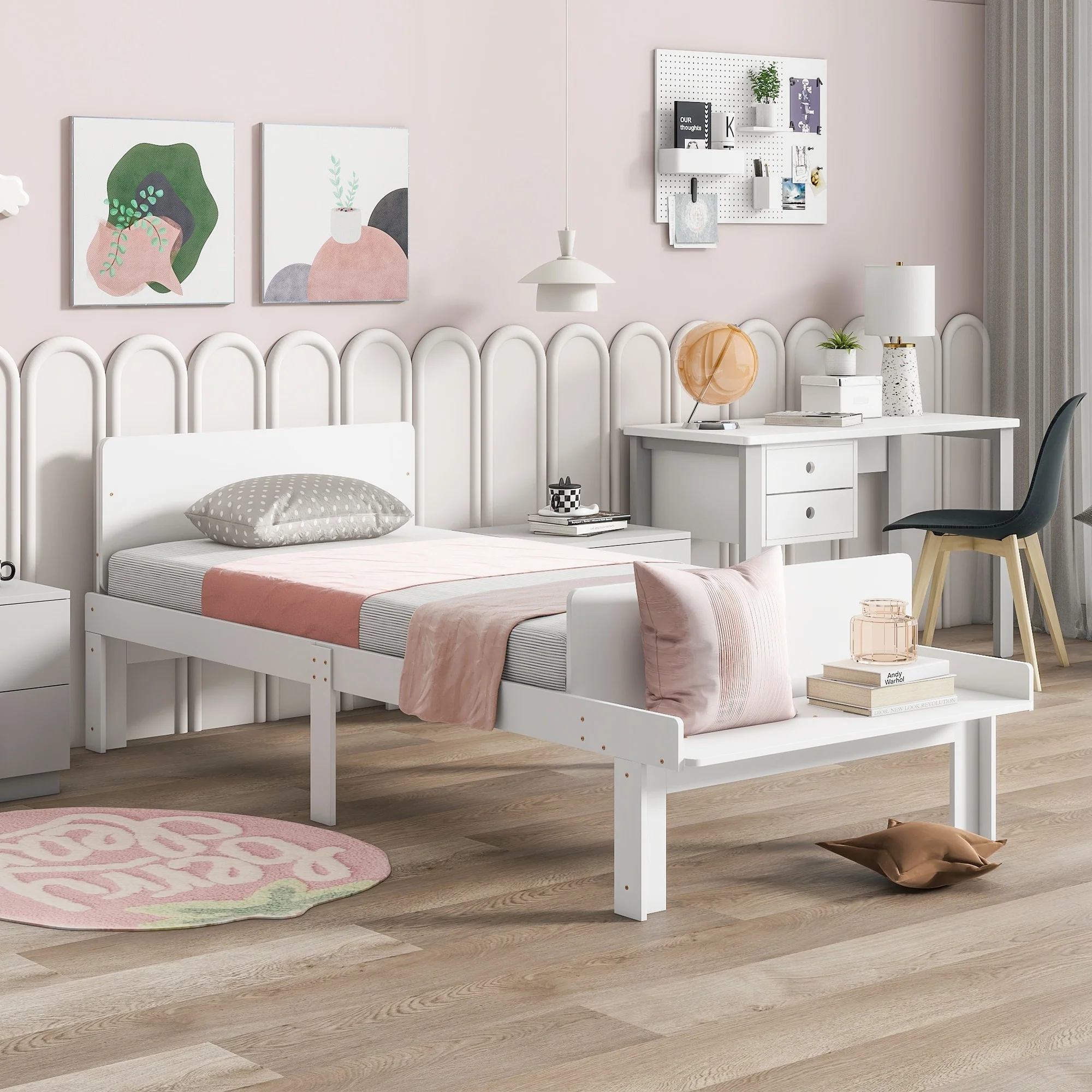 Bed with Footboard Bench
