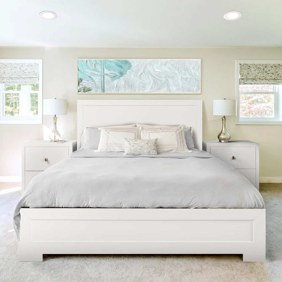 Oxford Wooden Platform Bed in White