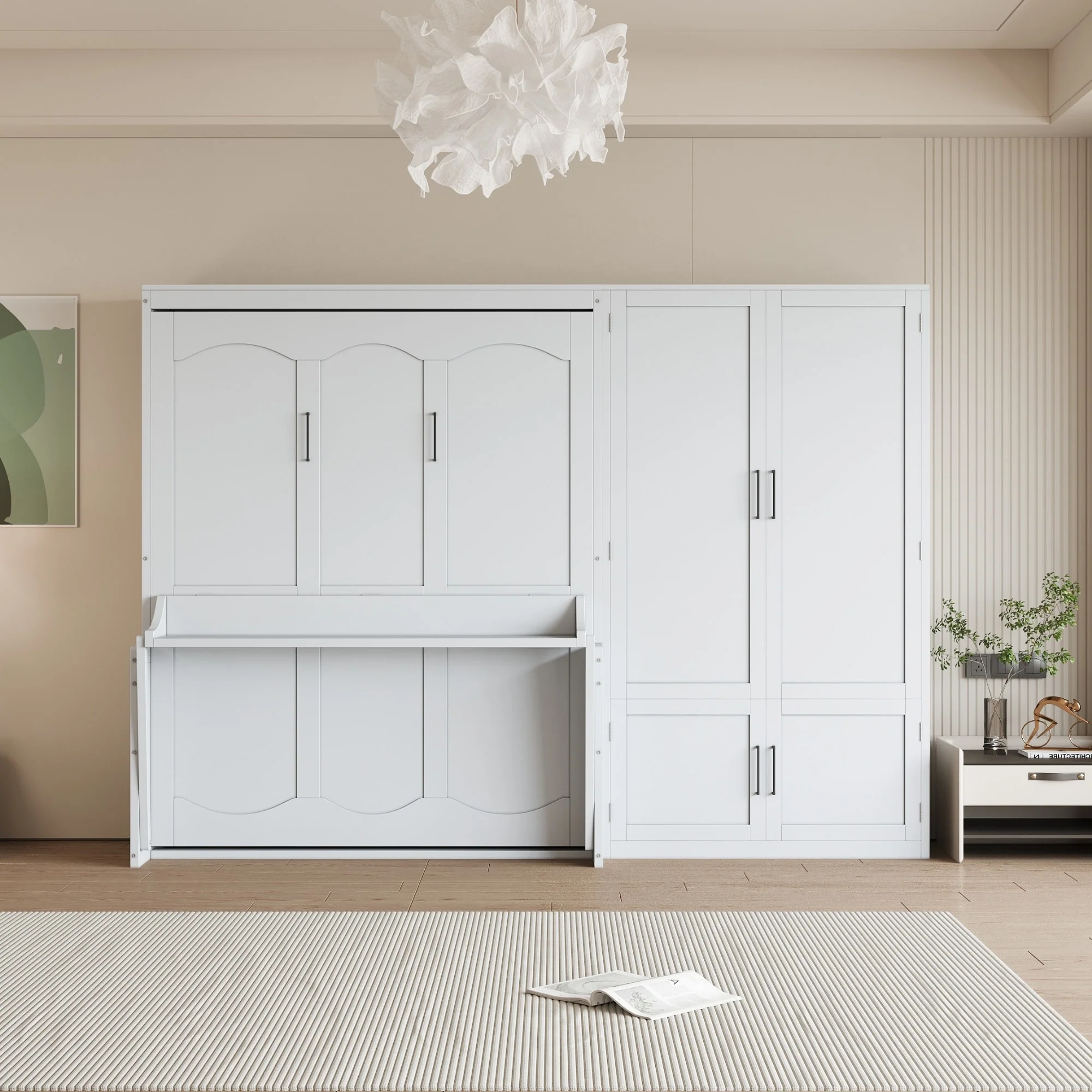 Queen Size Murphy Bed Wall Bed with Closet