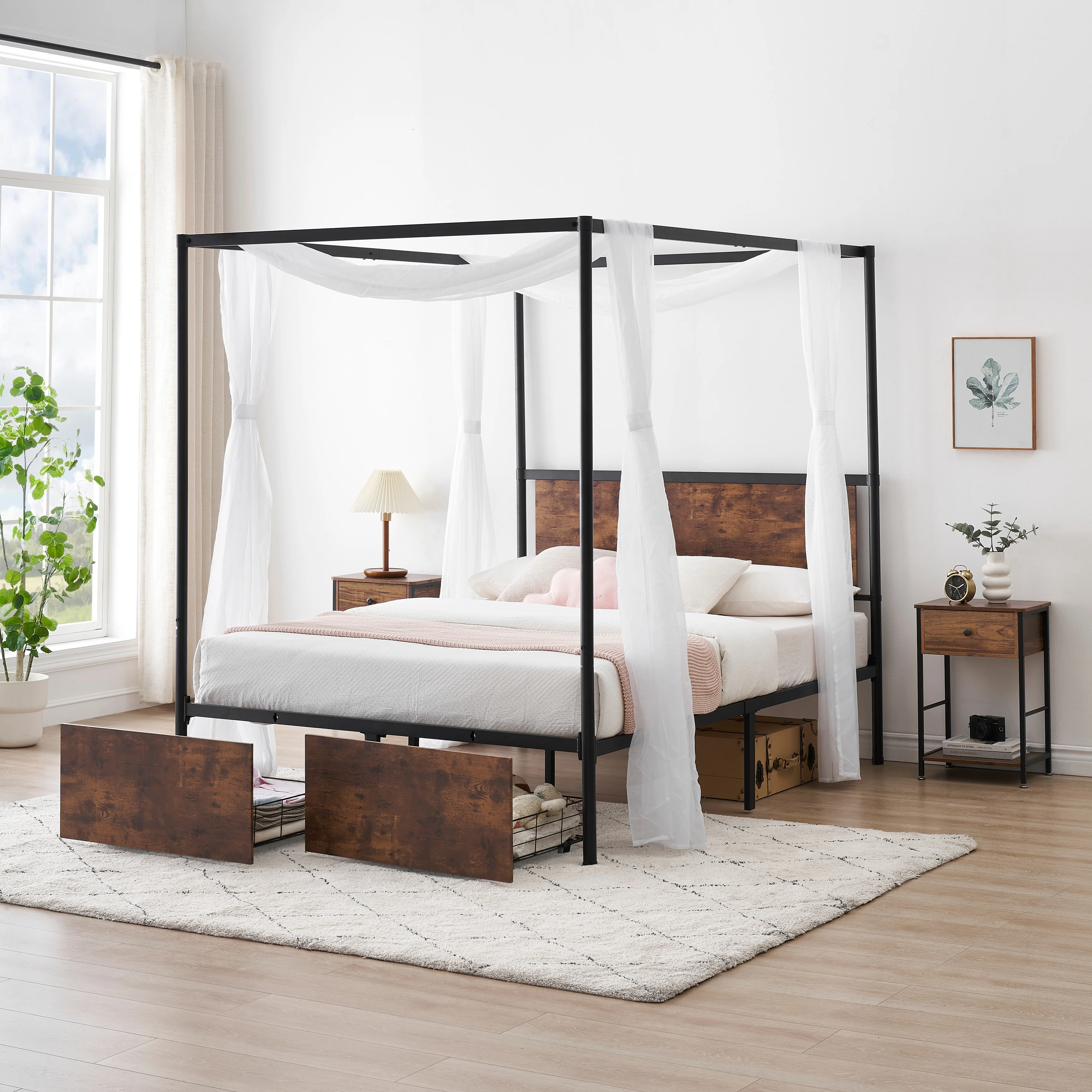 Canopy Bed Frame with Headboard