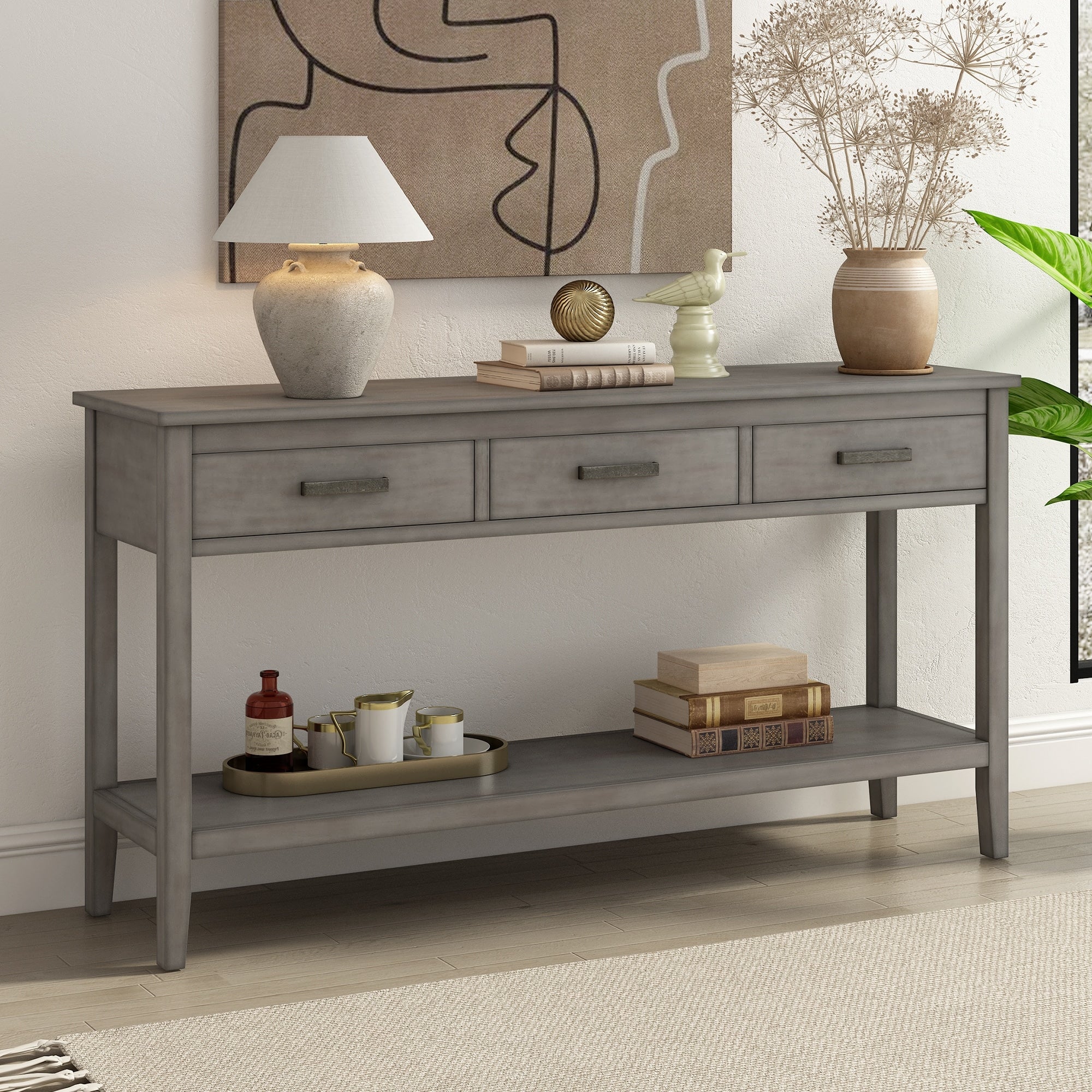 Contemporary 3-Drawer Console Table