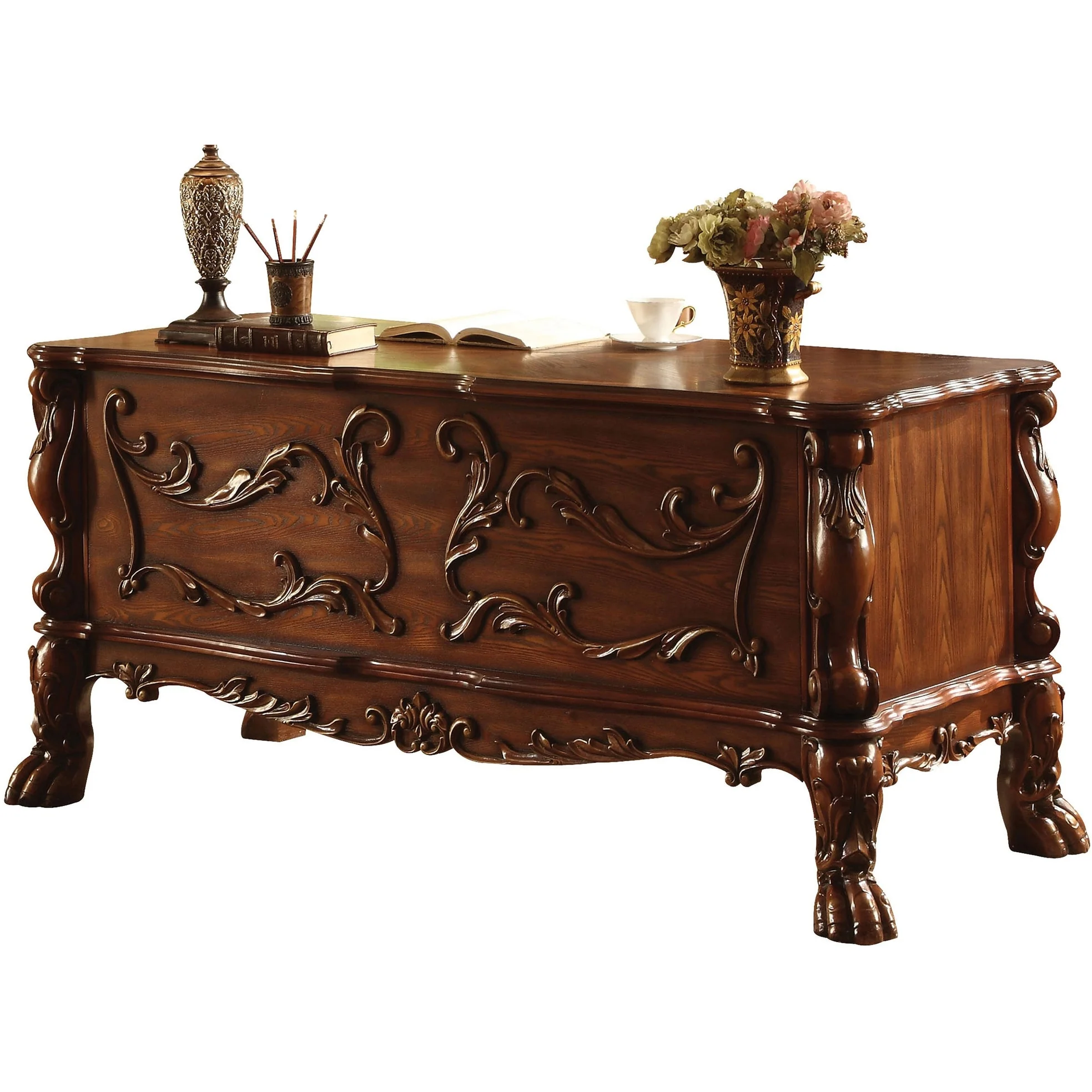 ACME Dresden Executive Desk in Cherry Oak