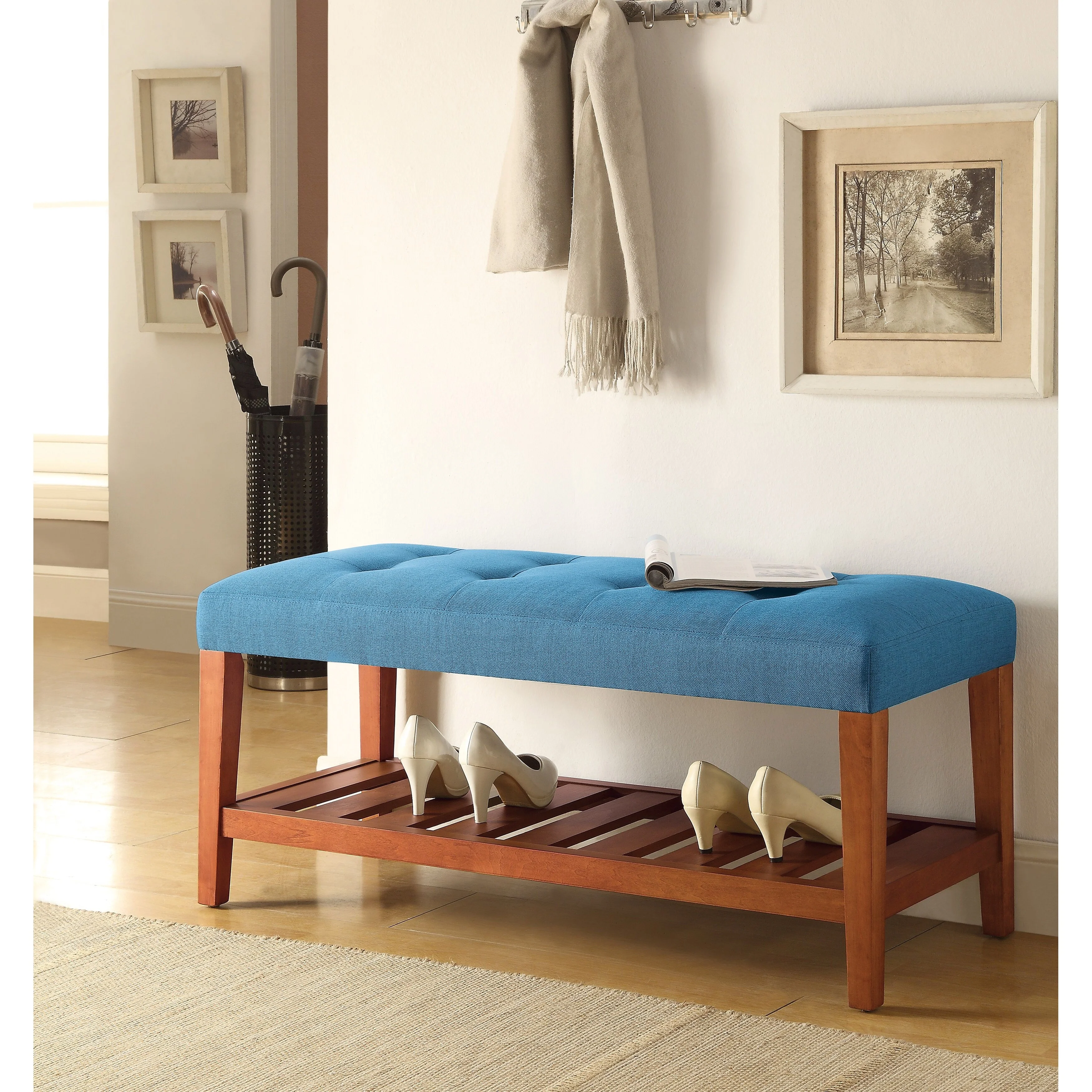 Gray & Oak Finish Bench