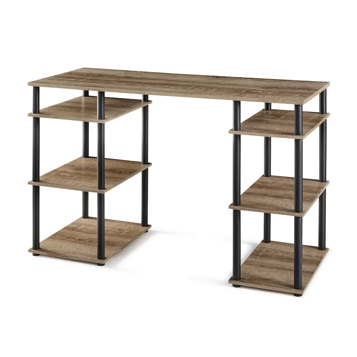 No Tools Computer Desk, Rustic Brown