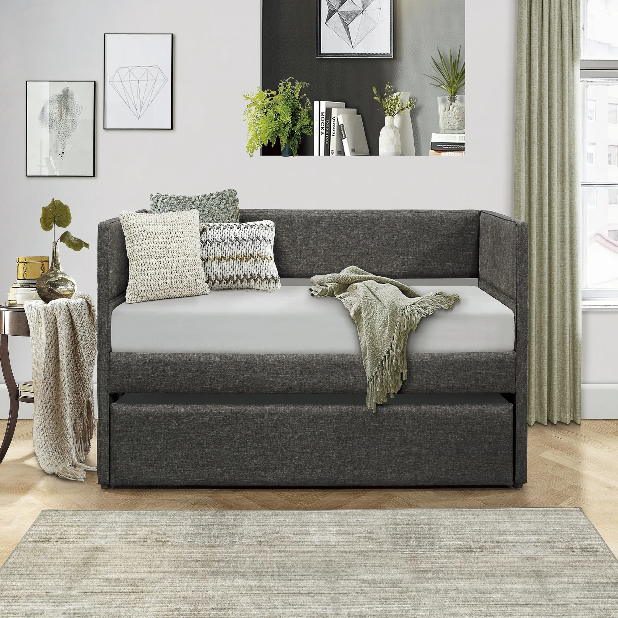 Modern Style Daybed with Trundle