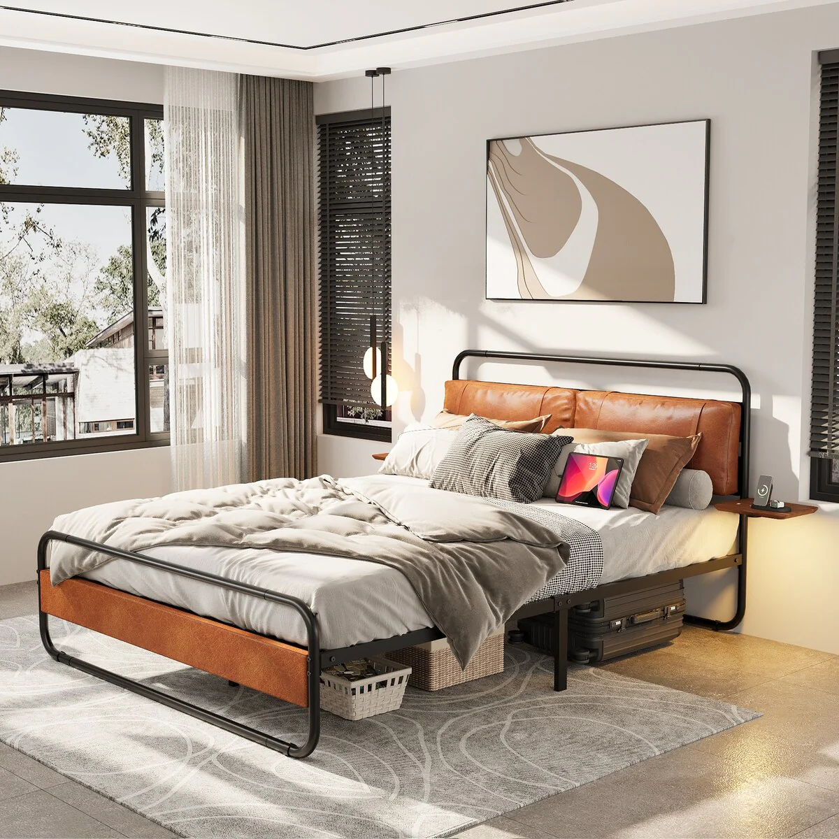 Bed Frame With Upholstered Headboard