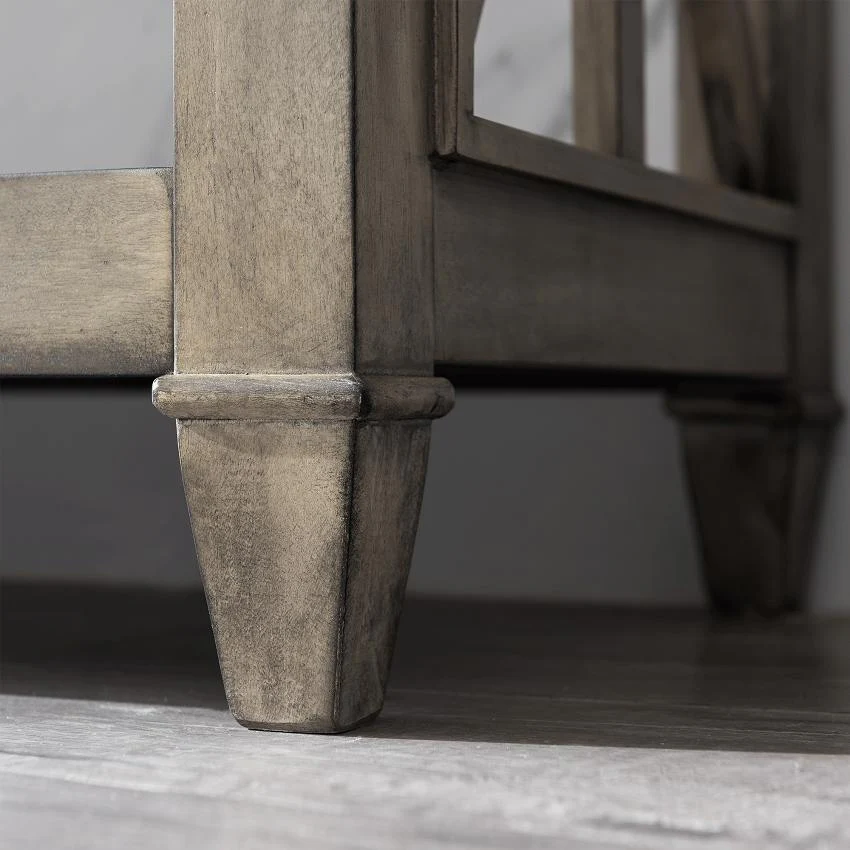 Sofa Table with Tempered Glass Top
