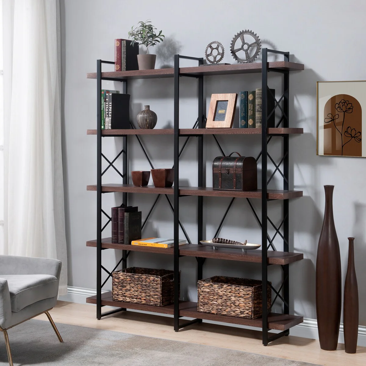5 Tier Bookshelf X Design Etageres