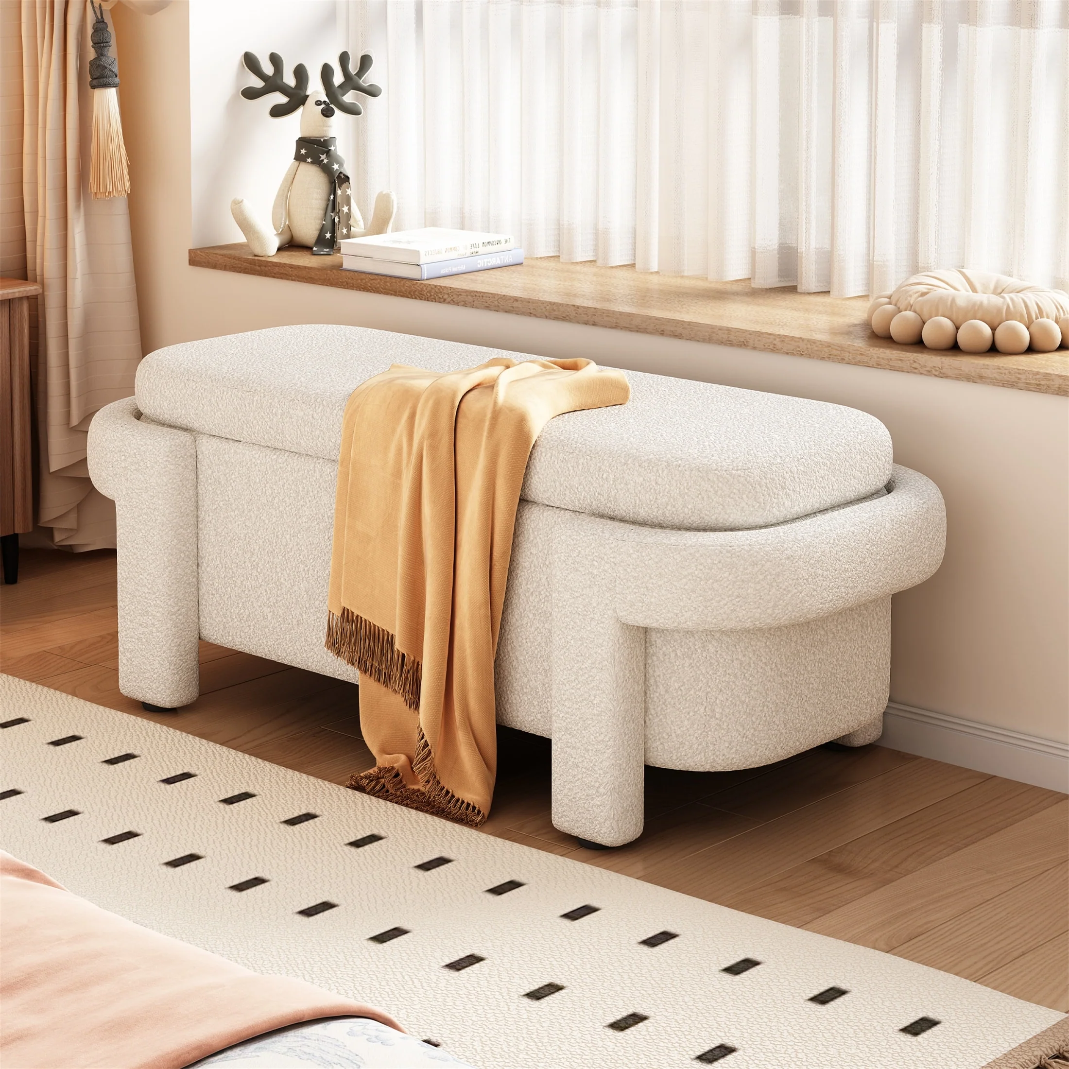 Modern Storage Ottoman Bench