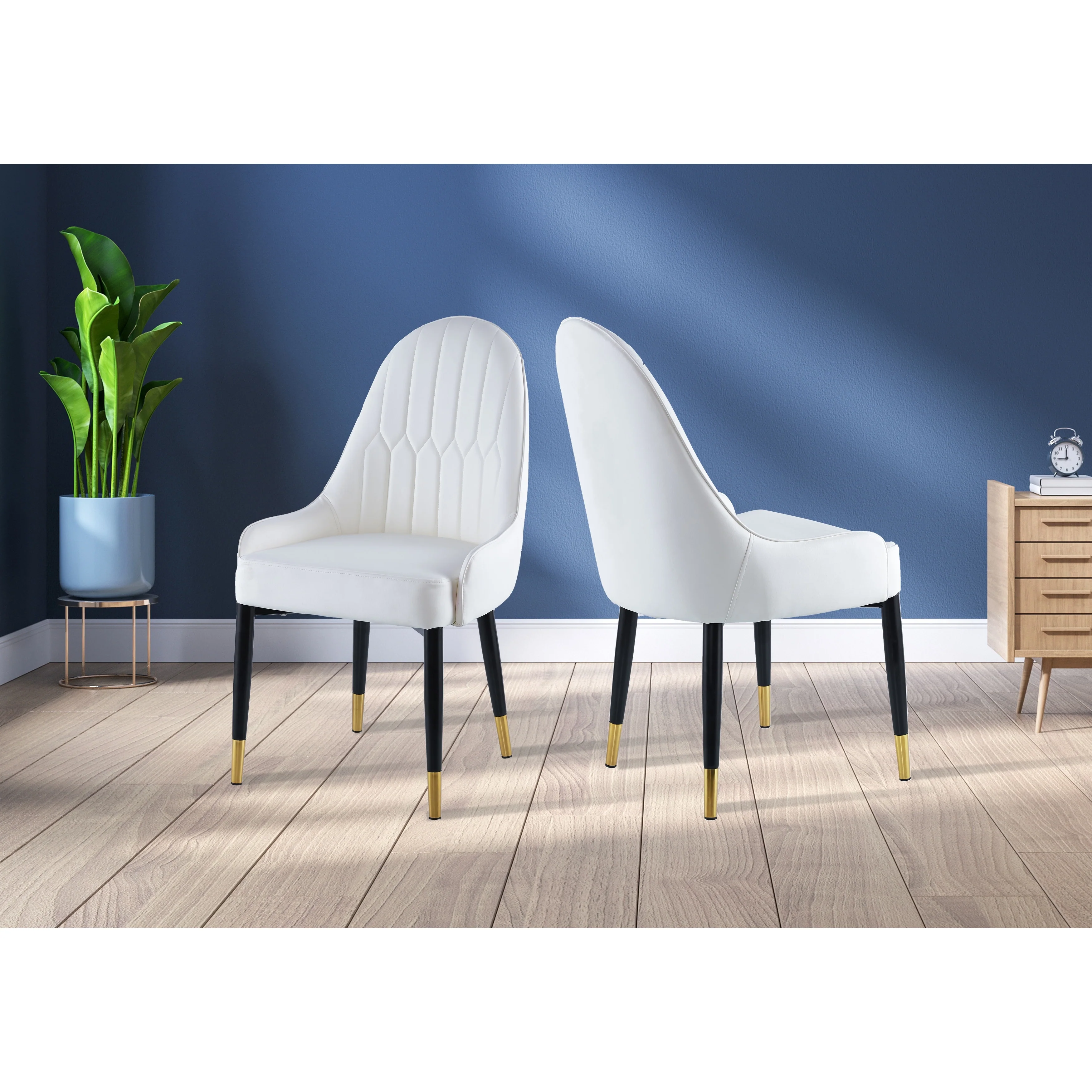 Modern Leather Dining Chair Set of 2