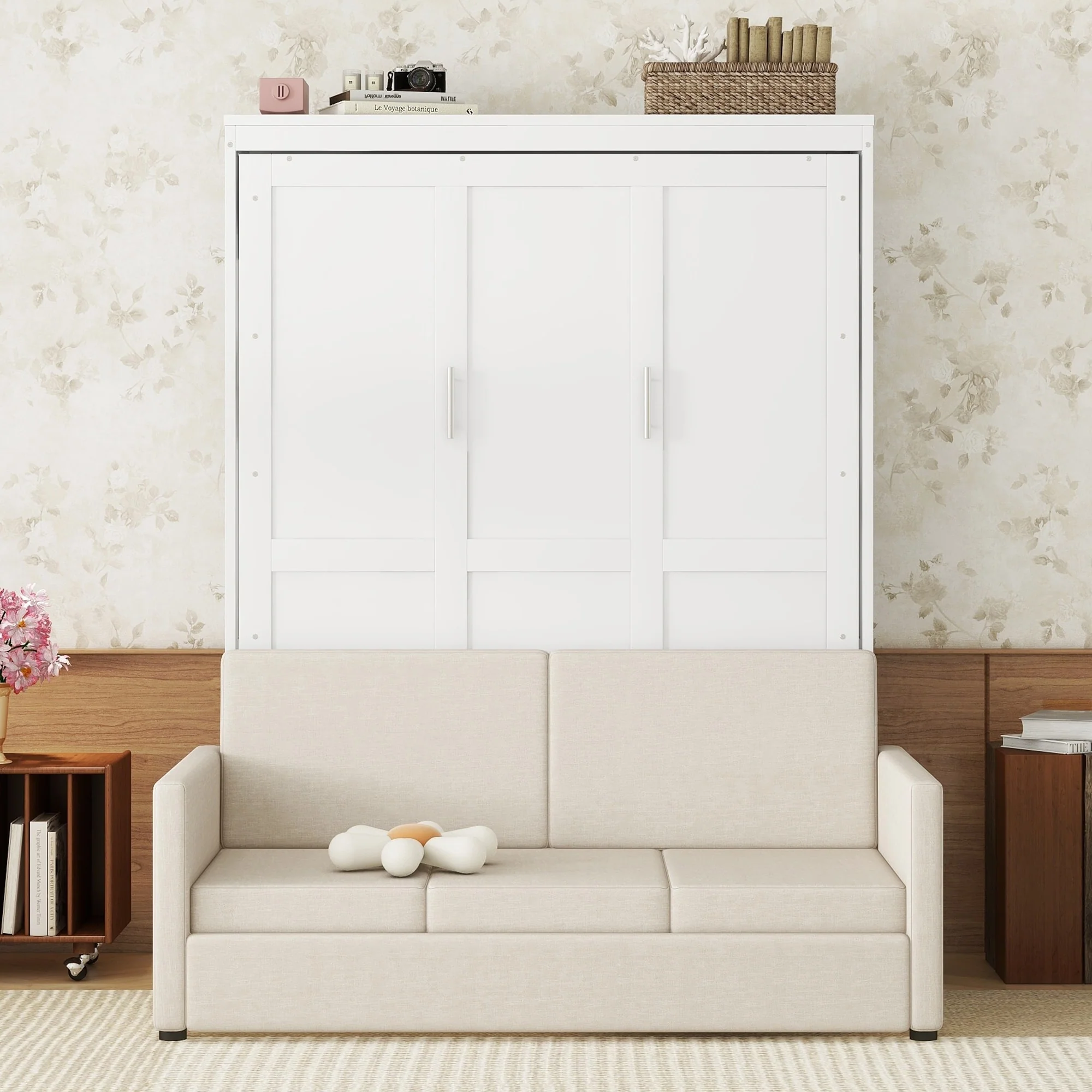 Queen Size Murphy Bed Wall Bed with Cushion