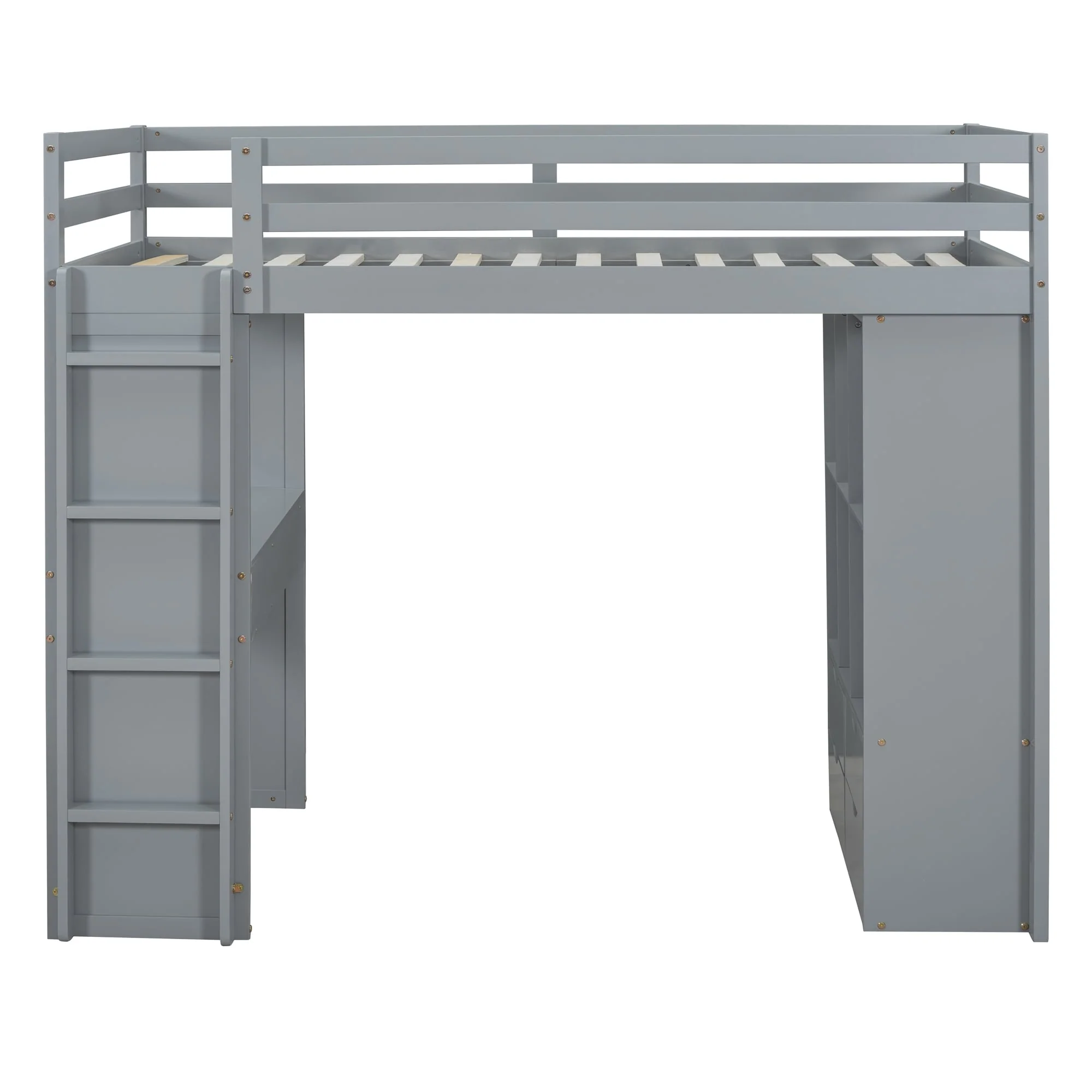 Loft Bed with large shelves