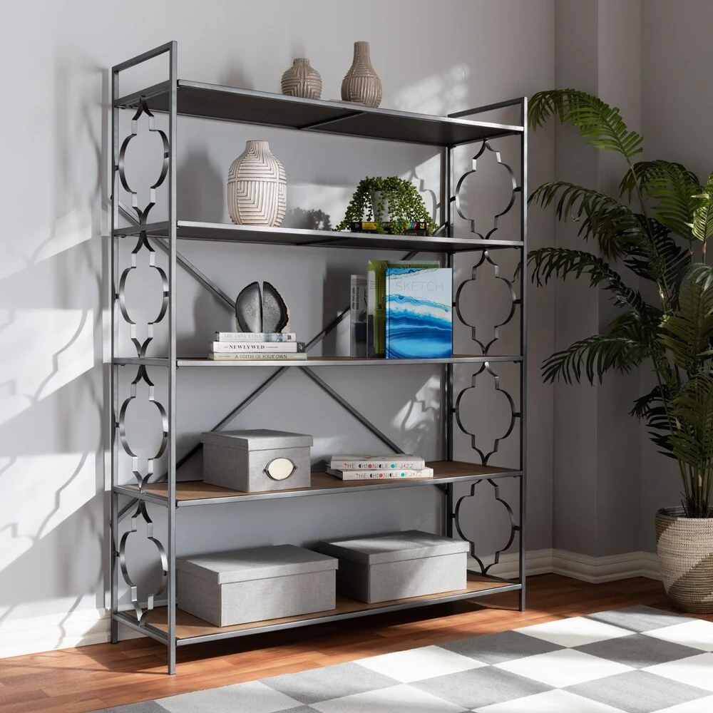 Industrial 5-Shelf Bookcase