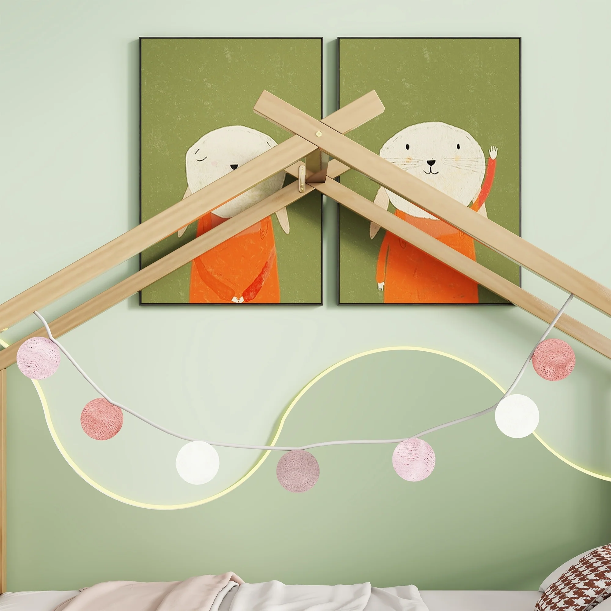 House-shaped Bed with Trundle