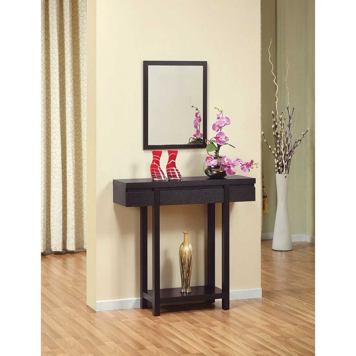 Caspian Console Table, Dark Cherry