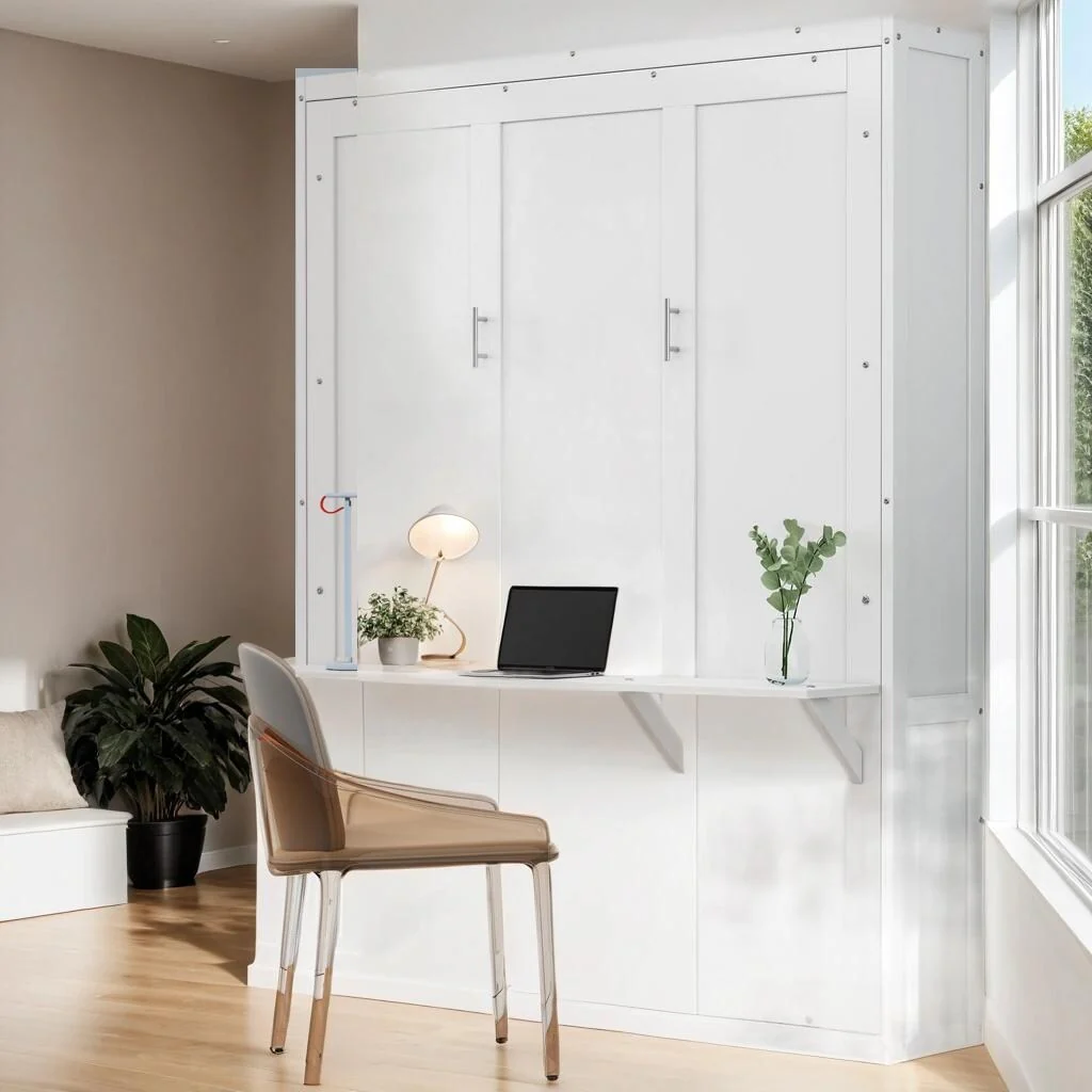Queen Murphy Bed with Desk Combo
