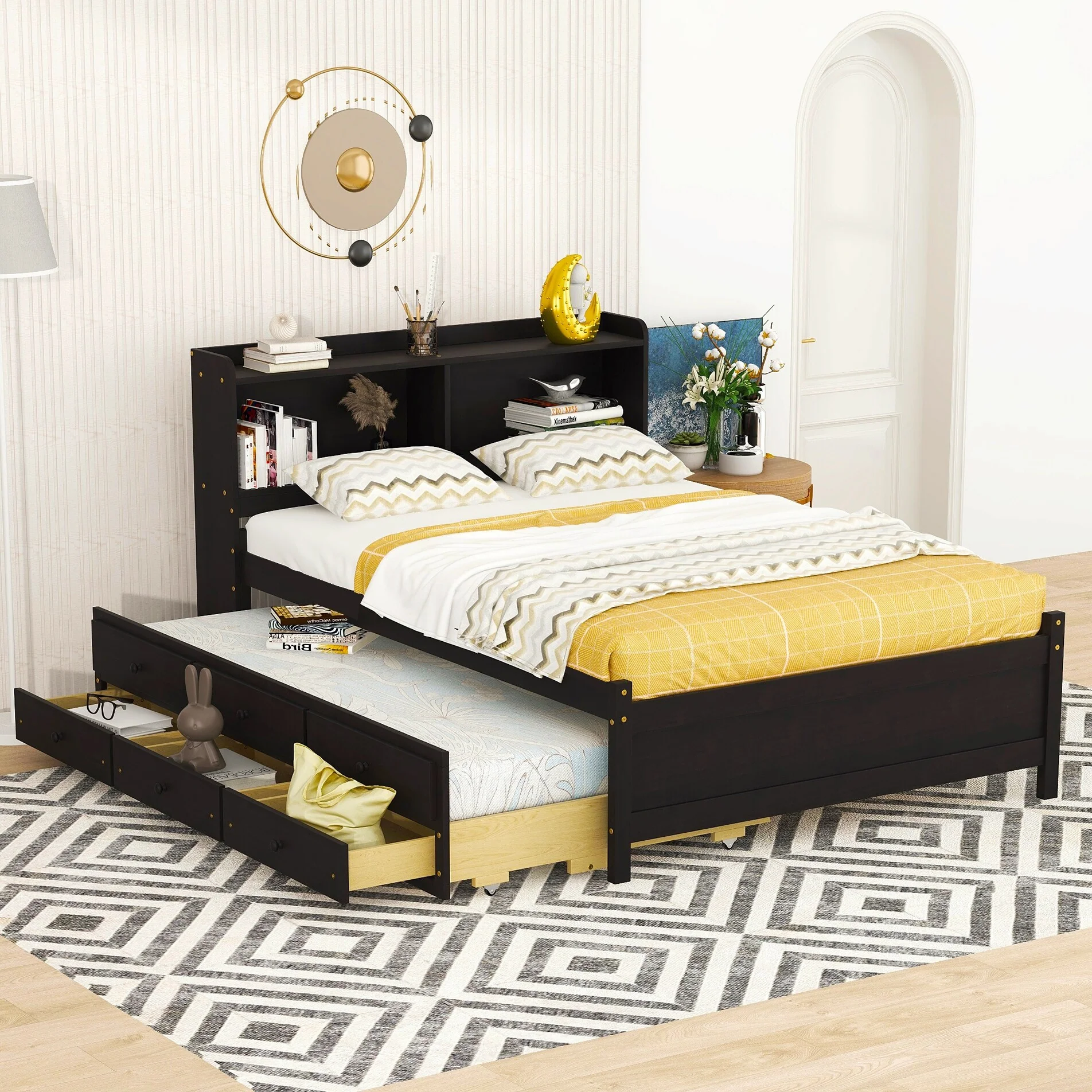 Bed with USB & Type-C Ports