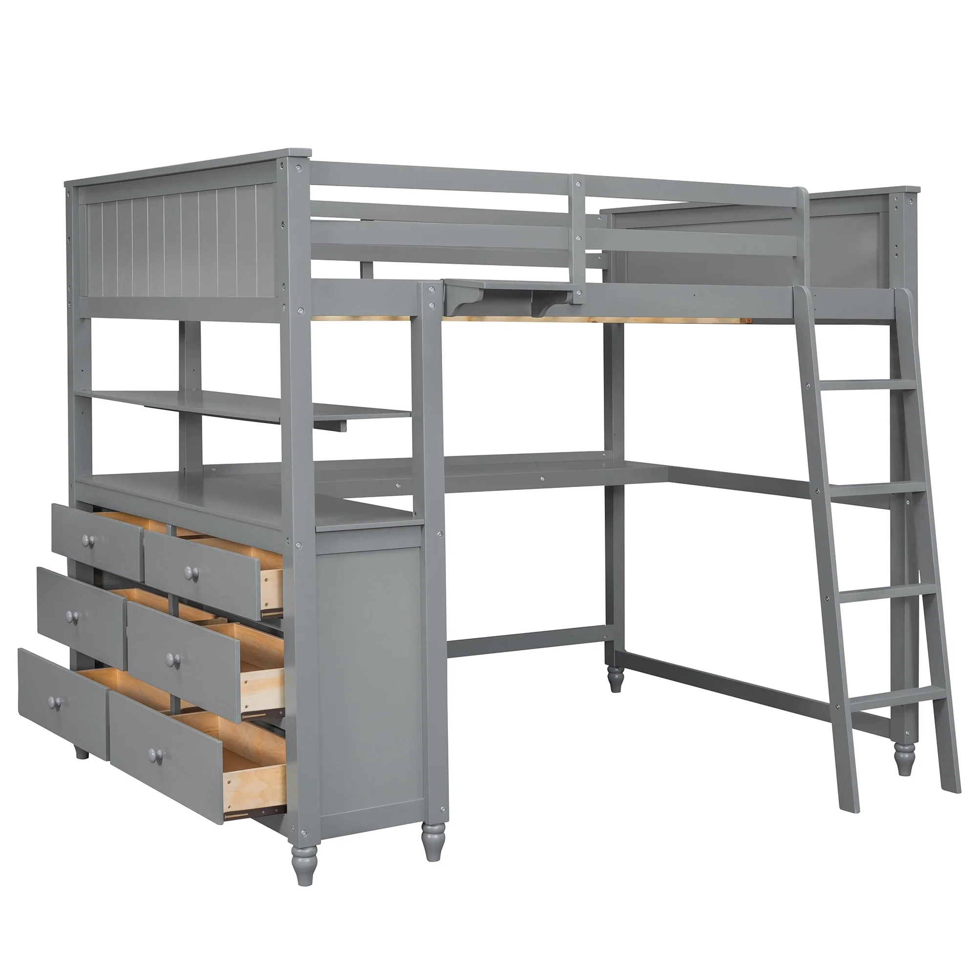 Loft Bed with Drawers and Desk