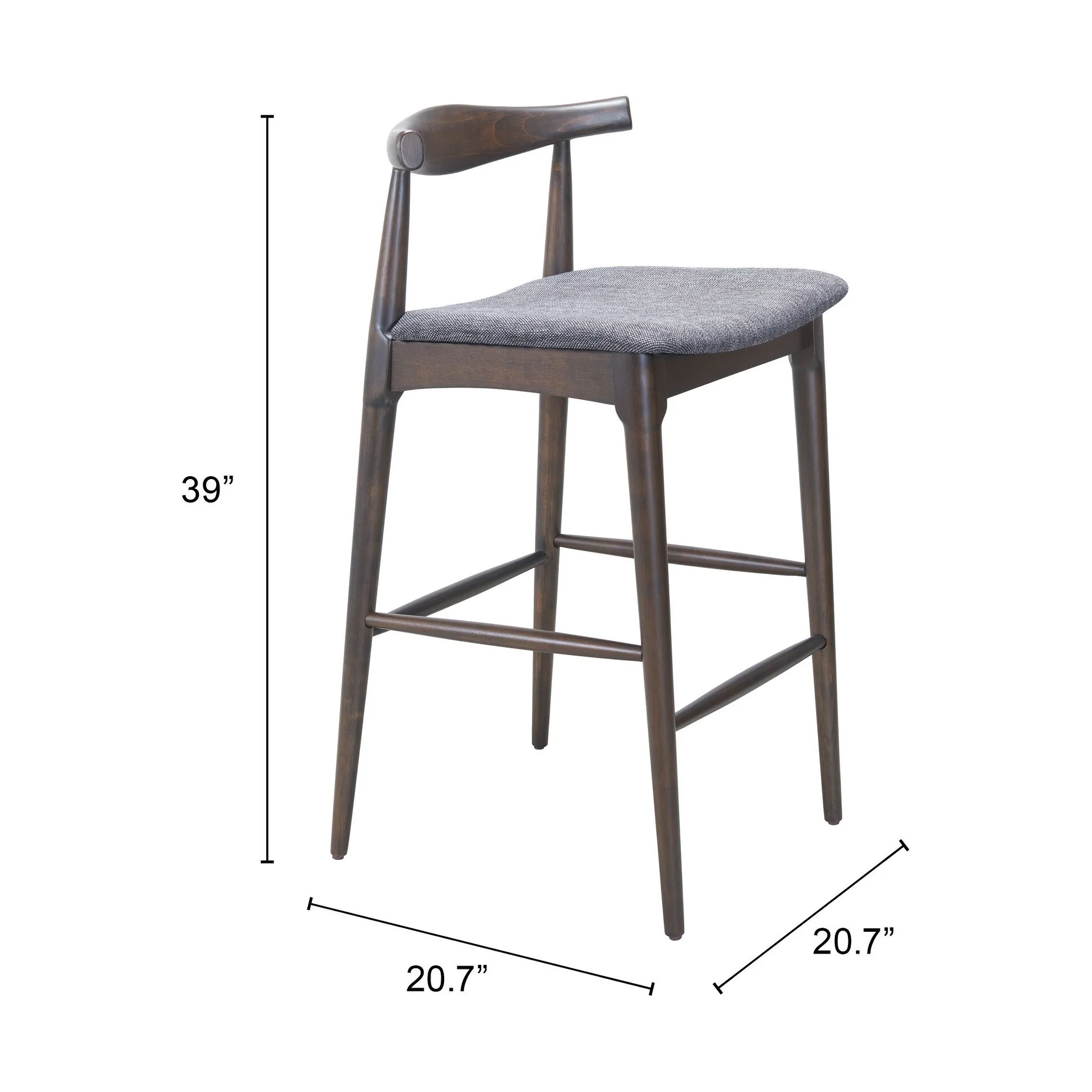 Tuzka Barstool Gray & Espresso