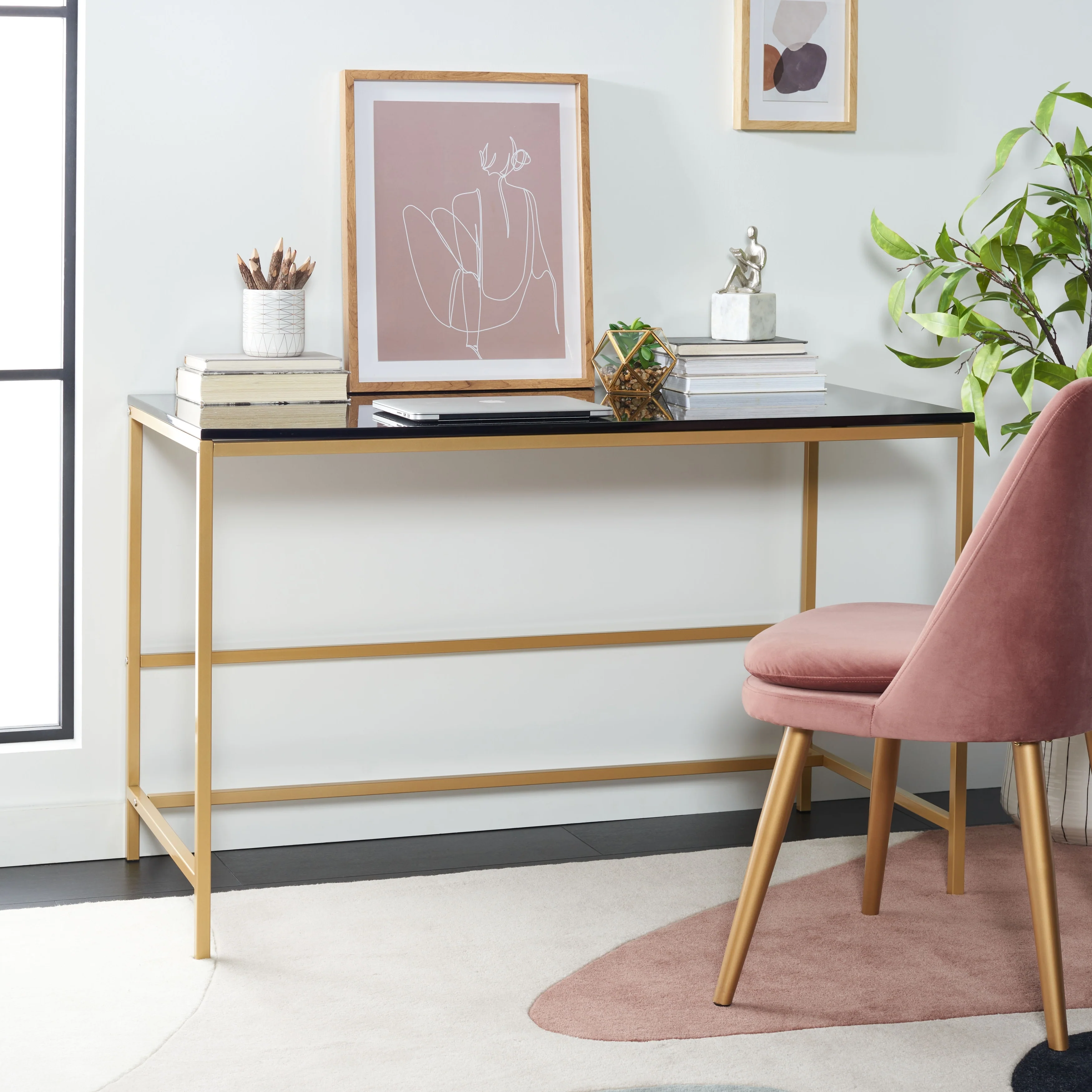 SAFAVIEH Reatha Glossy Wooden Desk